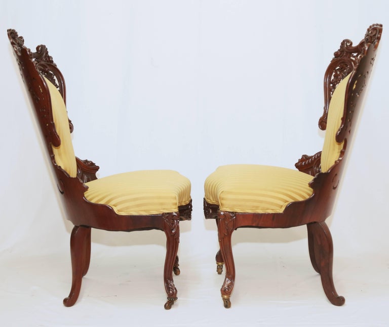 Superb Pair of English 19th century Belter Style Rosewood Victorian