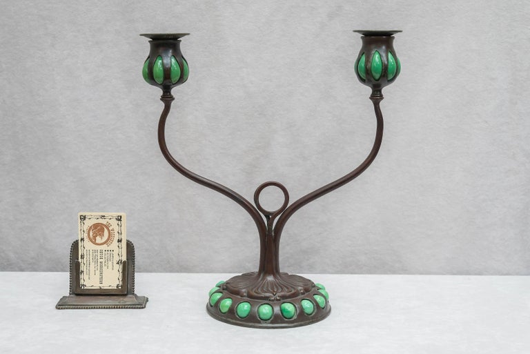 Tiffany Studios Double Arm Candlestick at 1stDibs