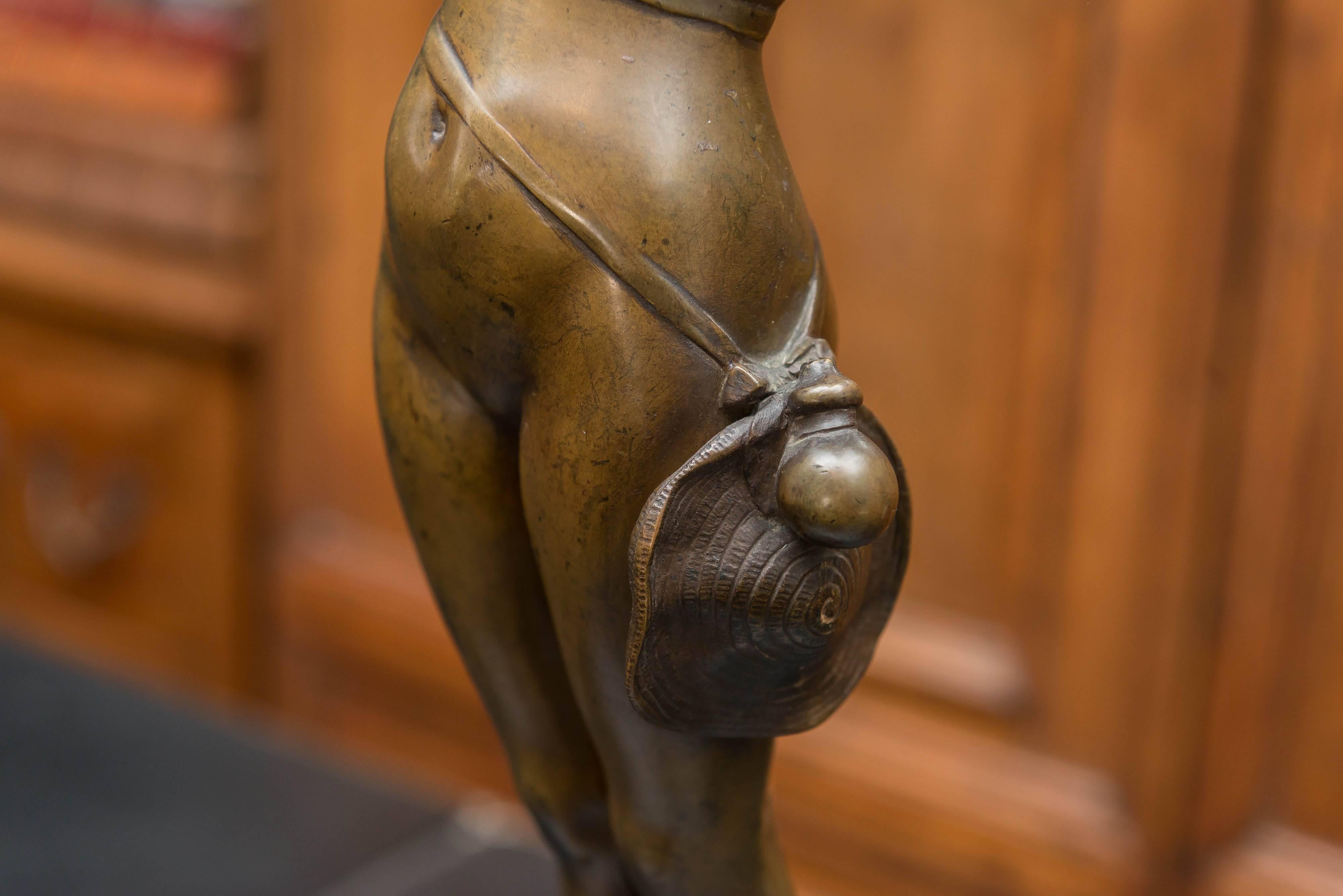 Hand-Crafted 19th Century Art Nouveau Bronze Sculpture of a Female Adventurer by A. Grevin