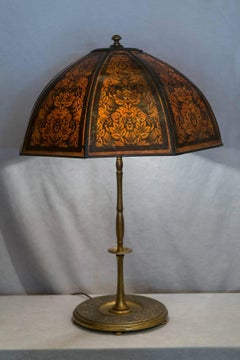 Gilt Bronze Lamp Base with Period Mica Shade