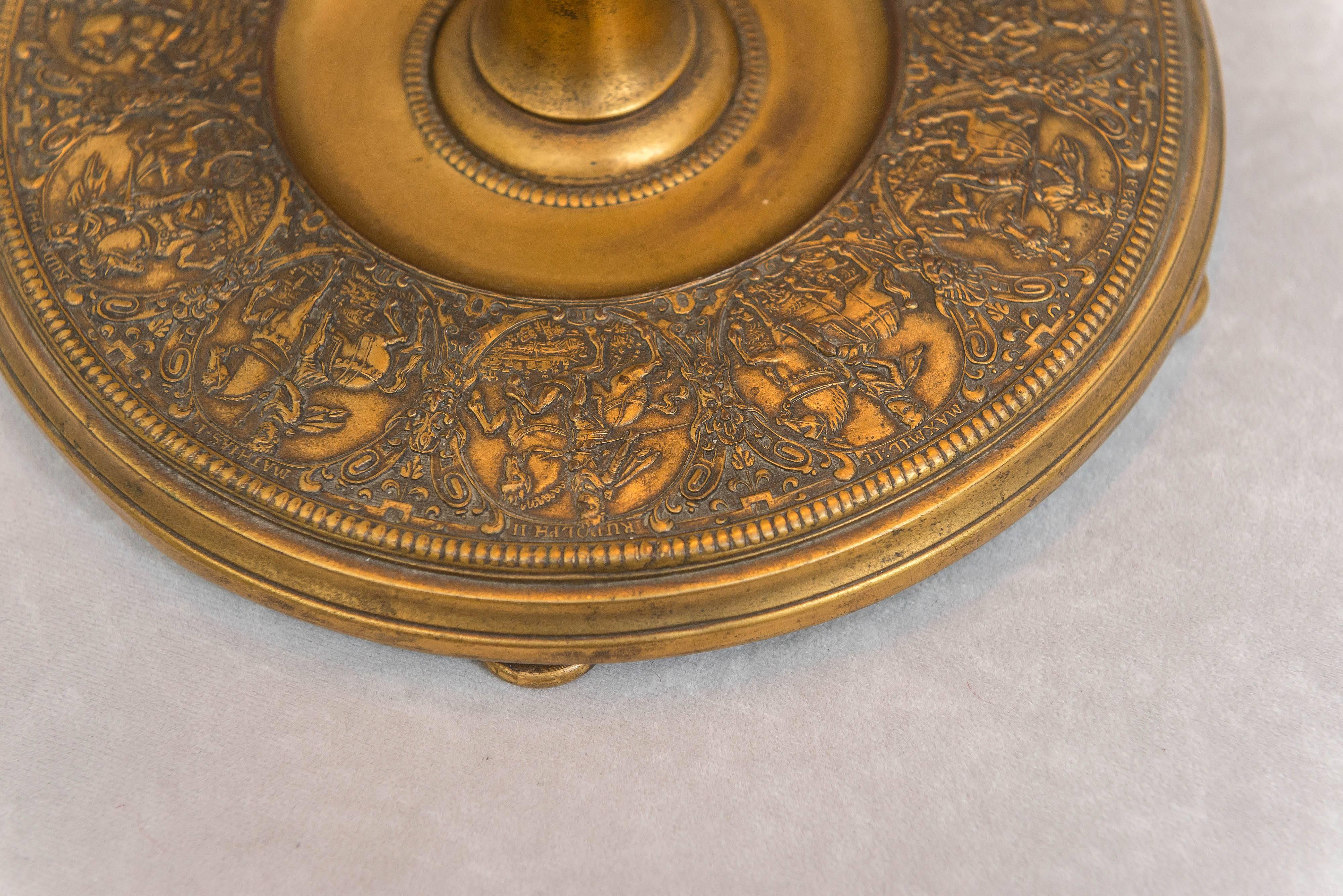 American Gilt Bronze Lamp Base with Period Mica Shade