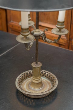 Mid-19th Century Bouliotte Lamp, Three Socket Candle Cluster and Tole Shade
