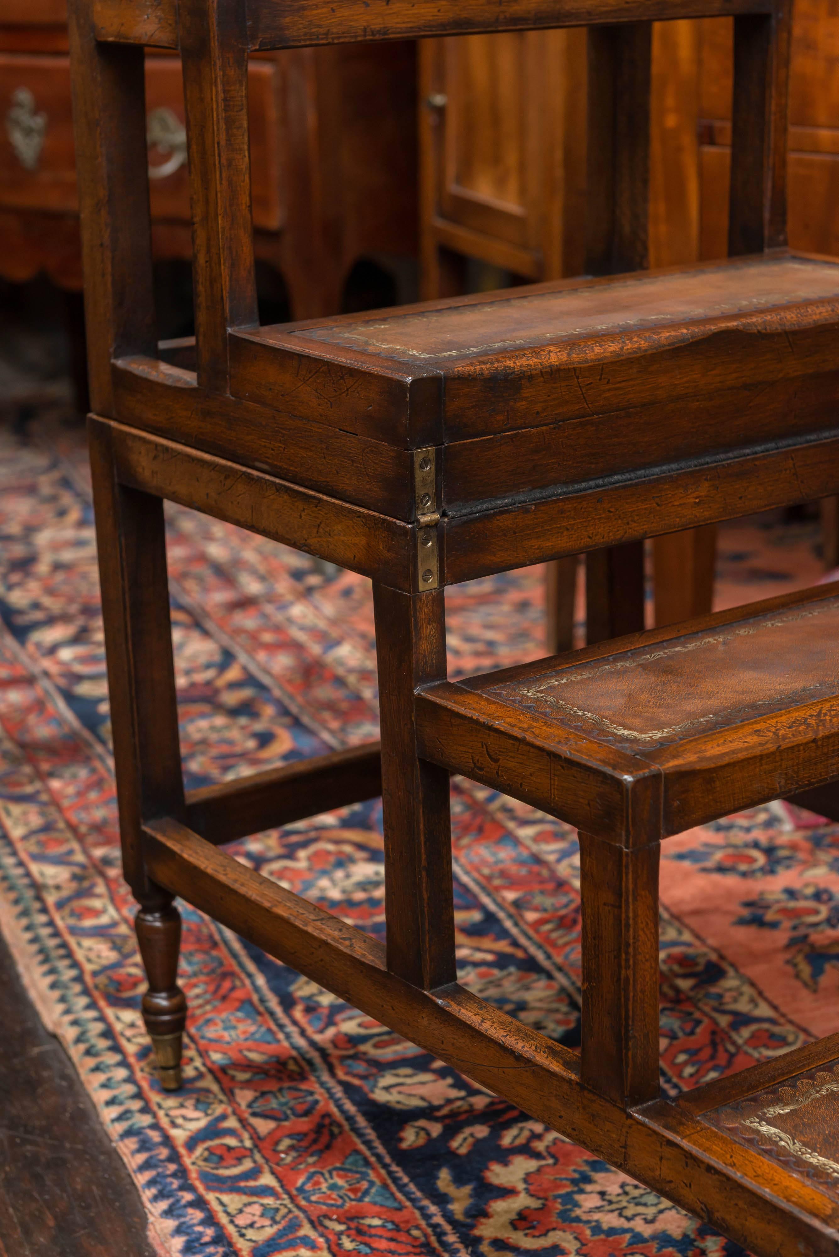20th Century Pair of English Mahogany Metamorphic Table Steps in Regency Style