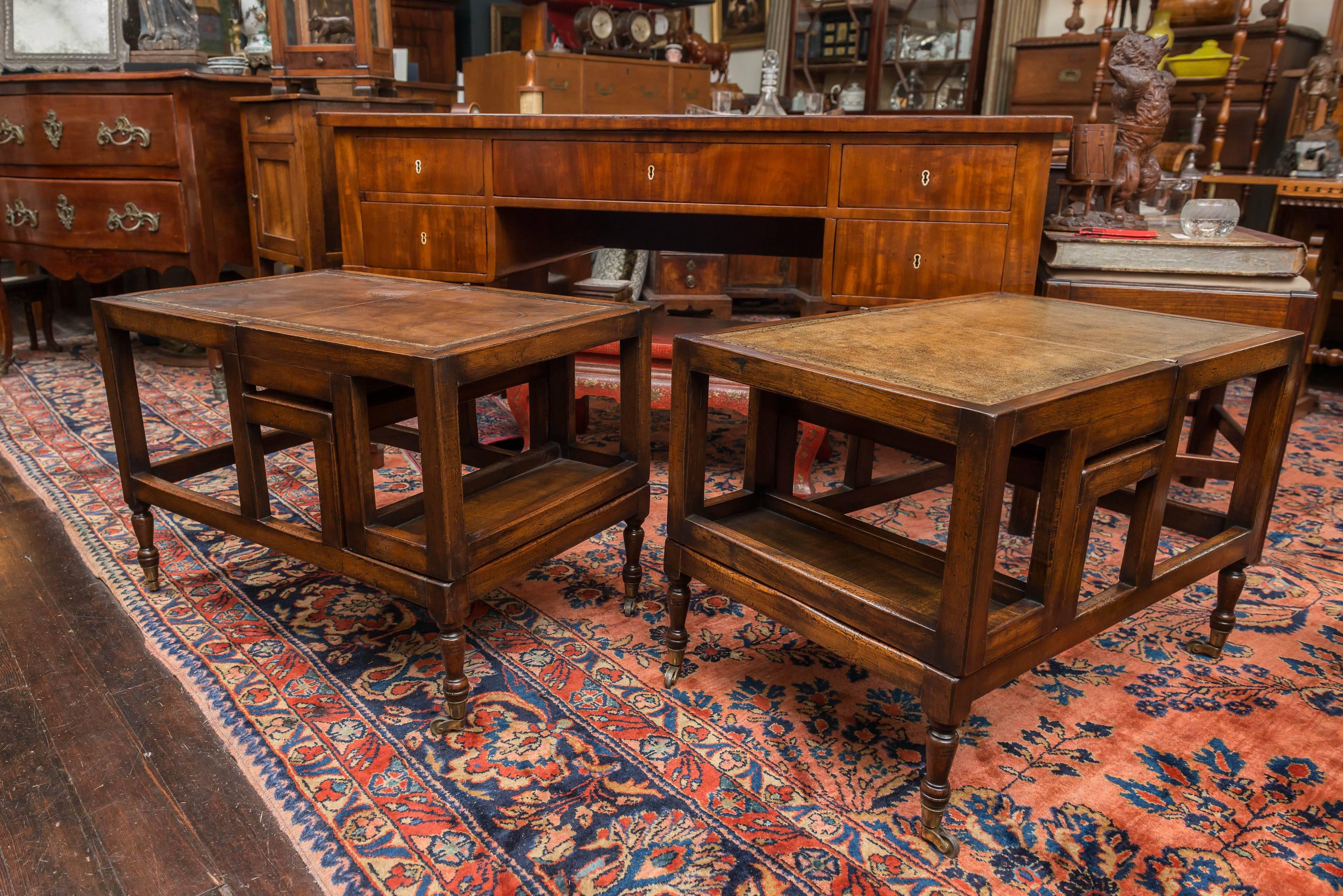 Pair of English Mahogany Metamorphic Table Steps in Regency Style 2