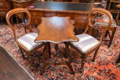 Chess Table Set, Pair of 19th Century Mahogany Chairs and Walnut Table
