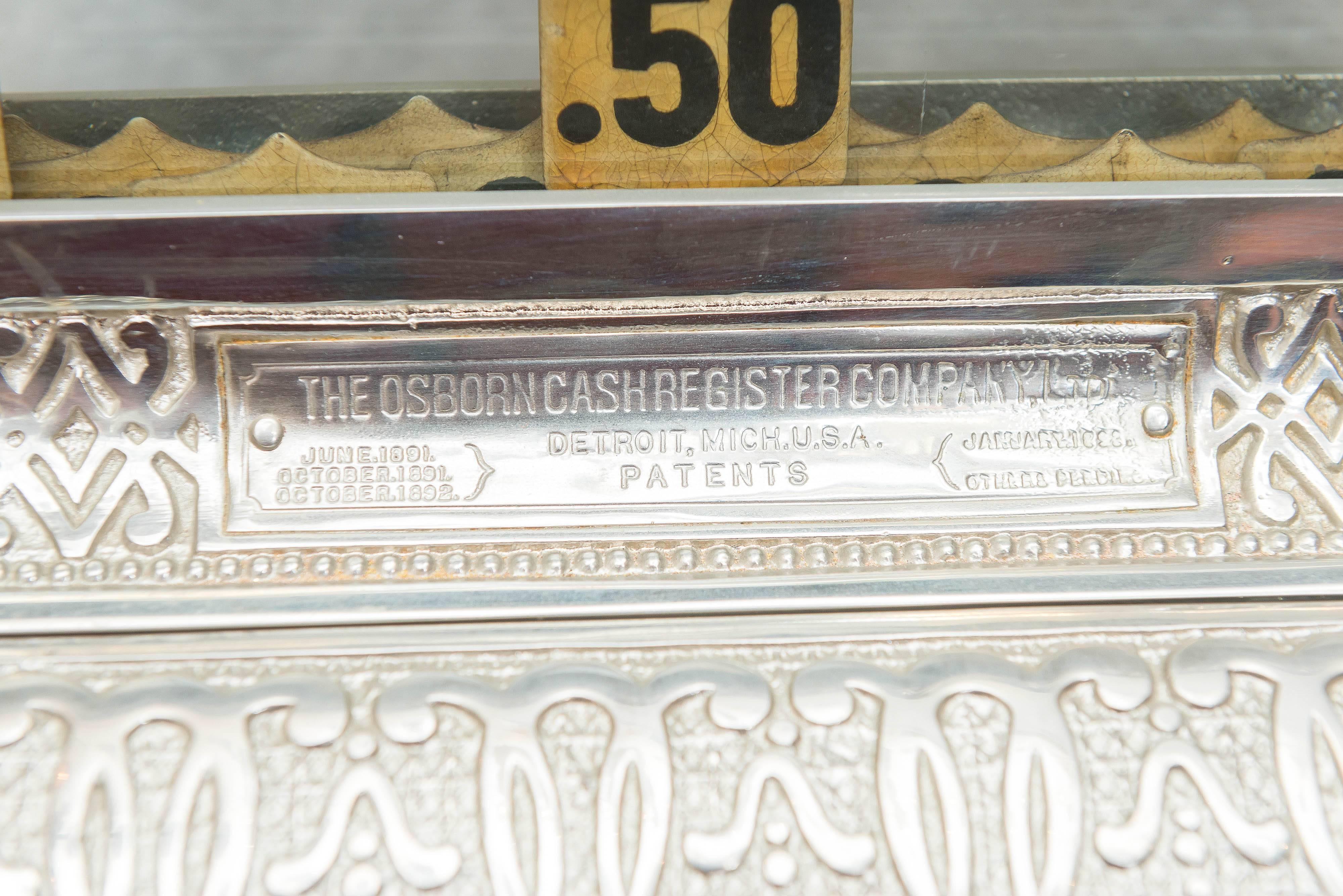 Antique Nickel Plated Cash Register by Osborn Co. For Sale at 1stDibs