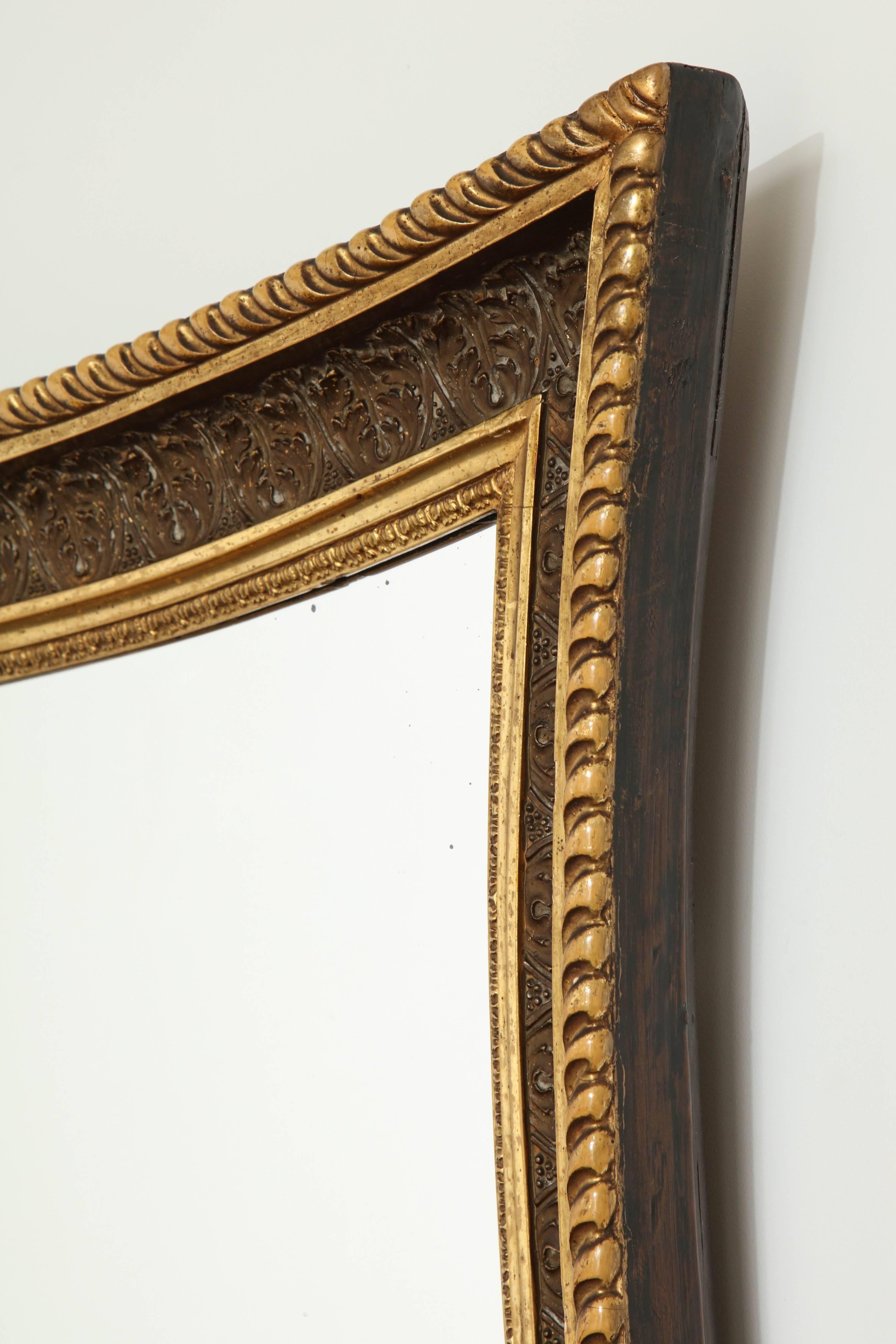 19th Century Danish Giltwood and Painted Concave Sided Mirror, circa 1860s