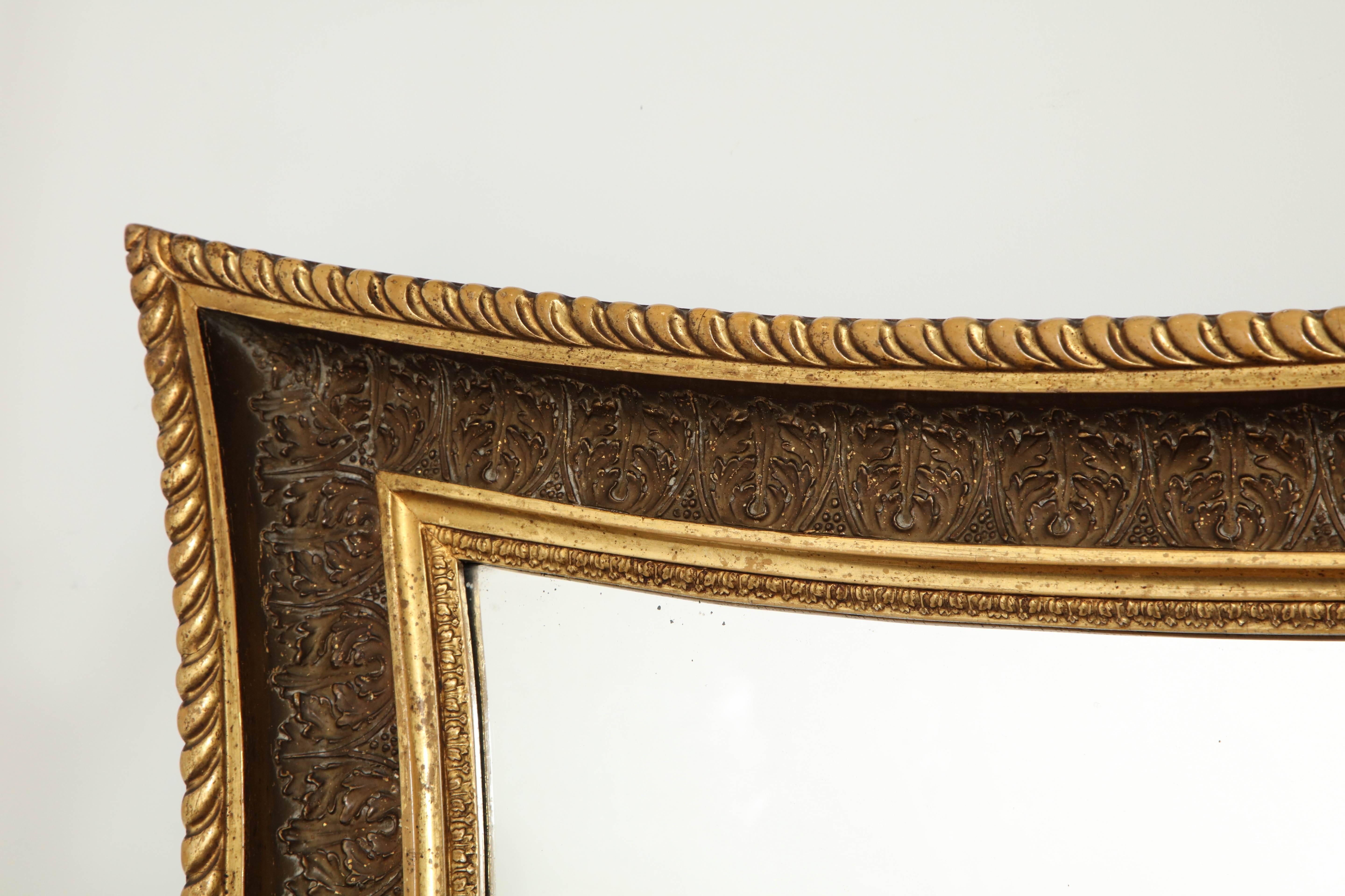 Danish Giltwood and Painted Concave Sided Mirror, circa 1860s 2