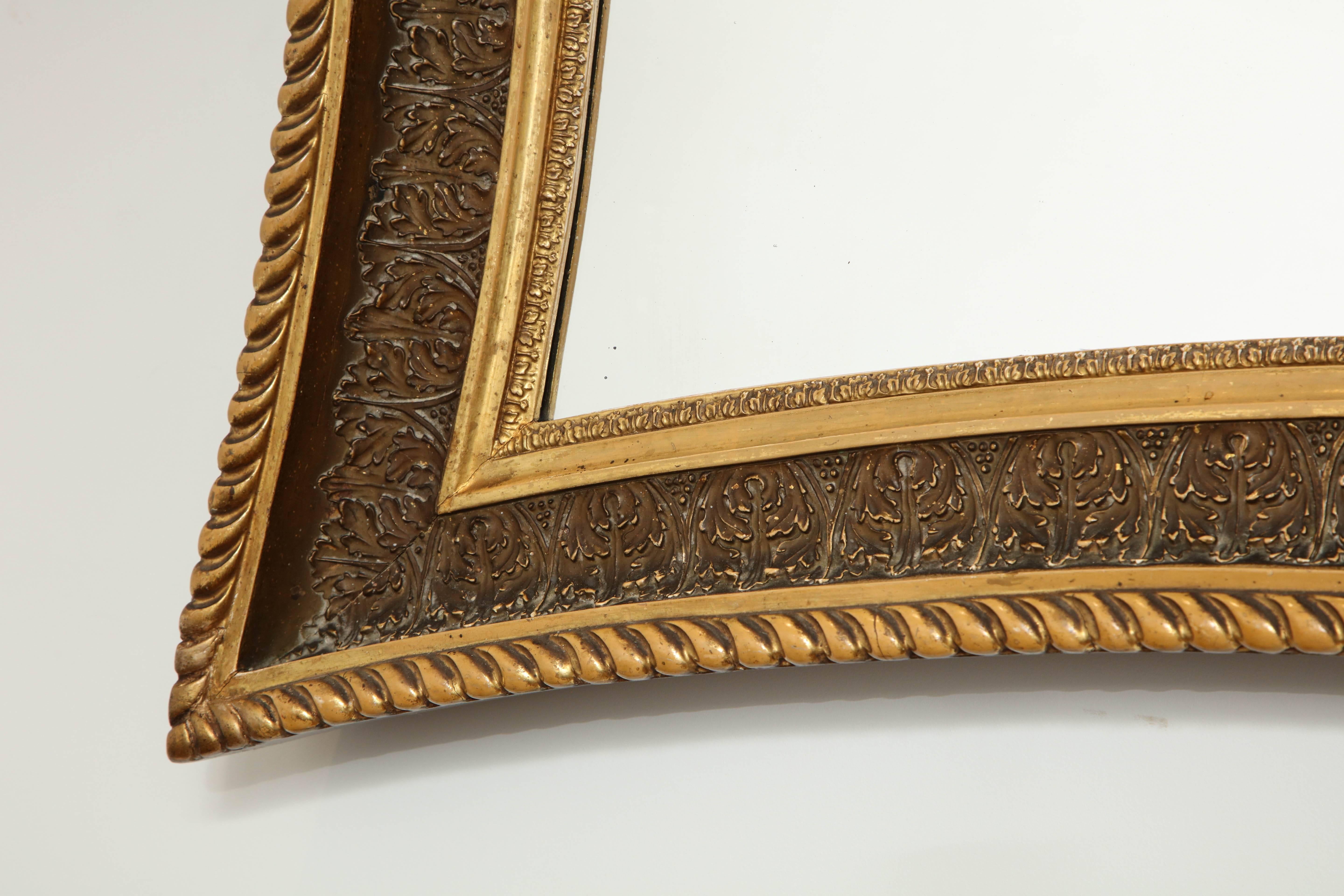 Danish Giltwood and Painted Concave Sided Mirror, circa 1860s 3