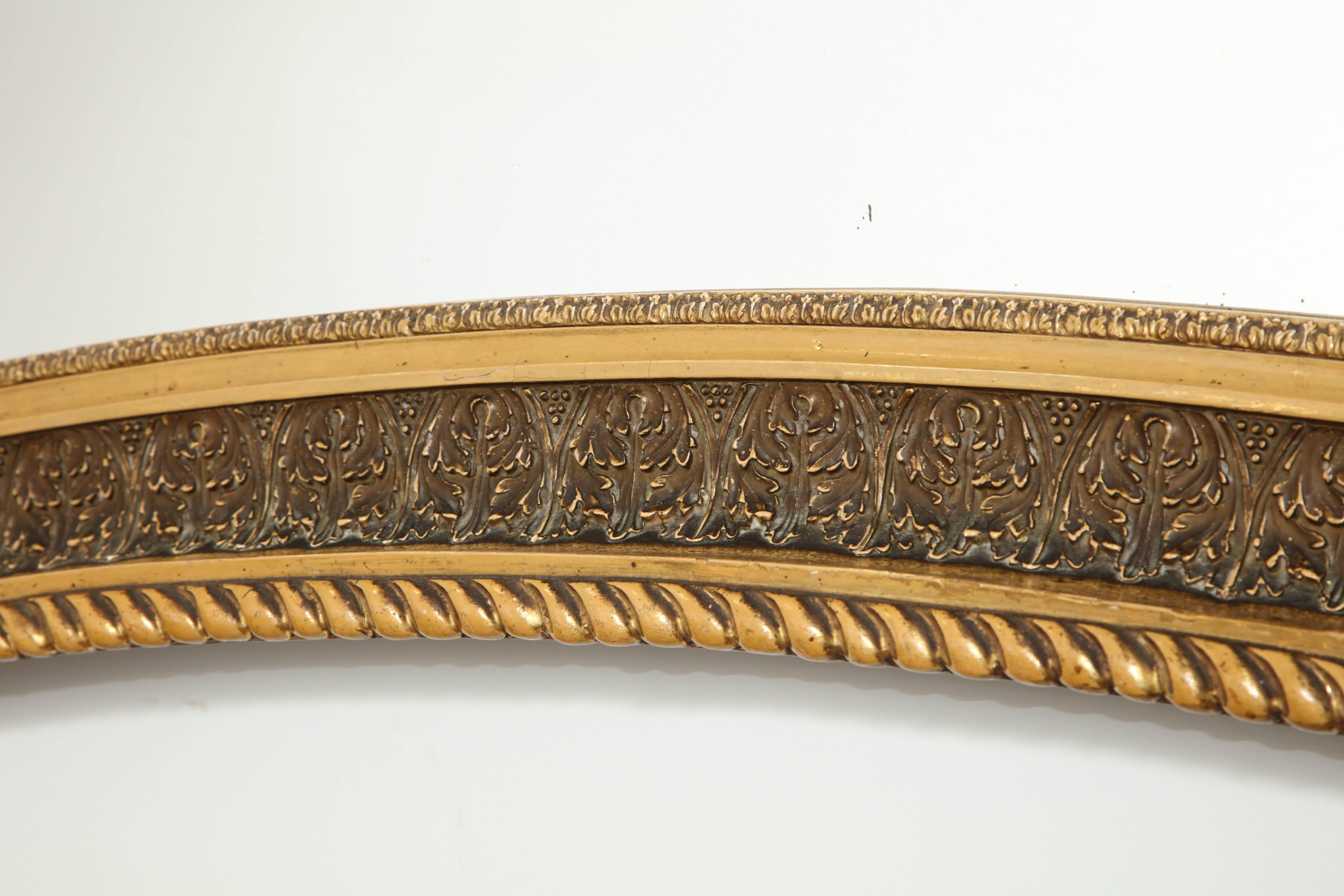 Danish Giltwood and Painted Concave Sided Mirror, circa 1860s 4
