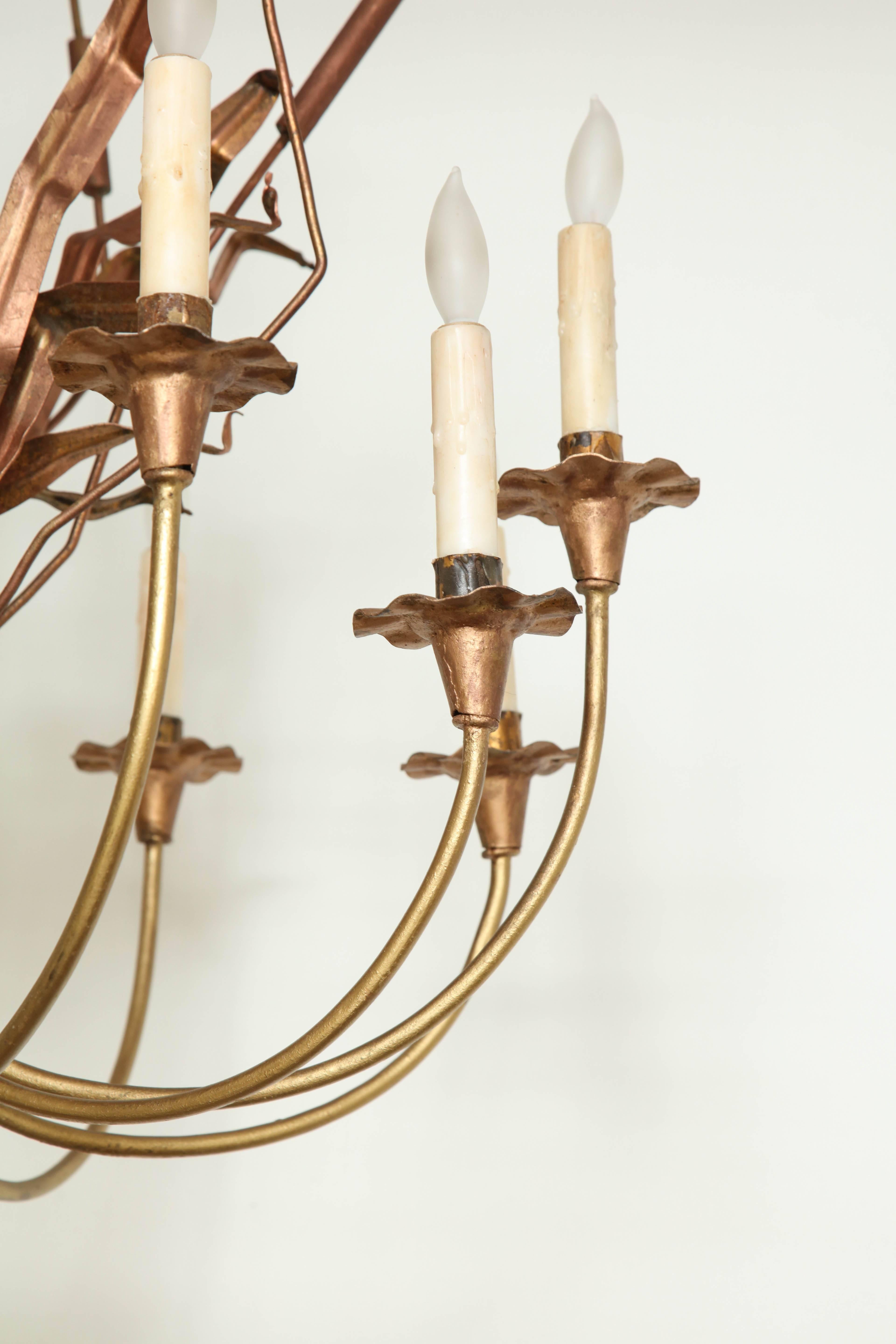 Neoclassic Cattail Chandelier In Good Condition For Sale In Mt. Kisco, NY