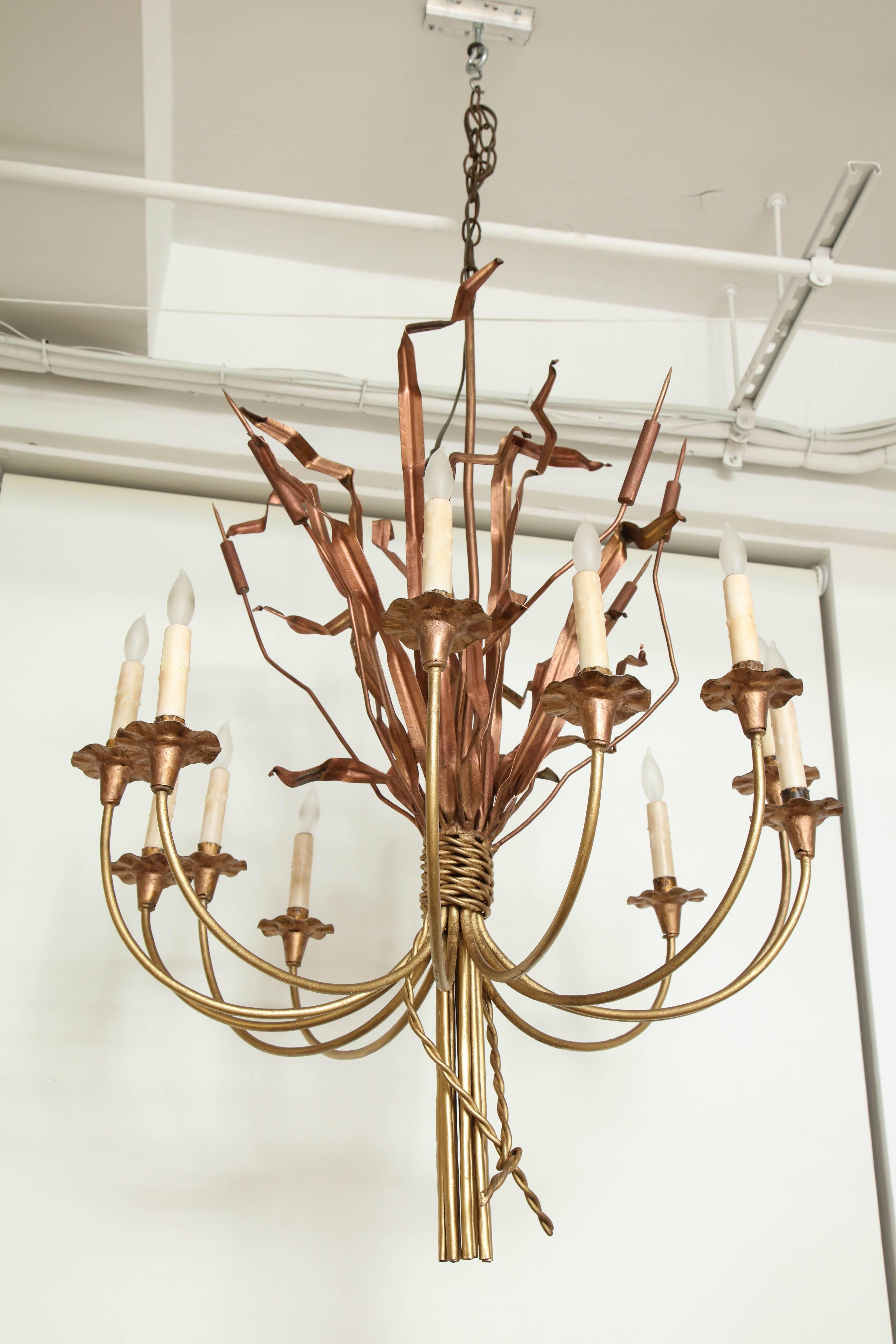 Neoclassic Cattail Chandelier For Sale 2