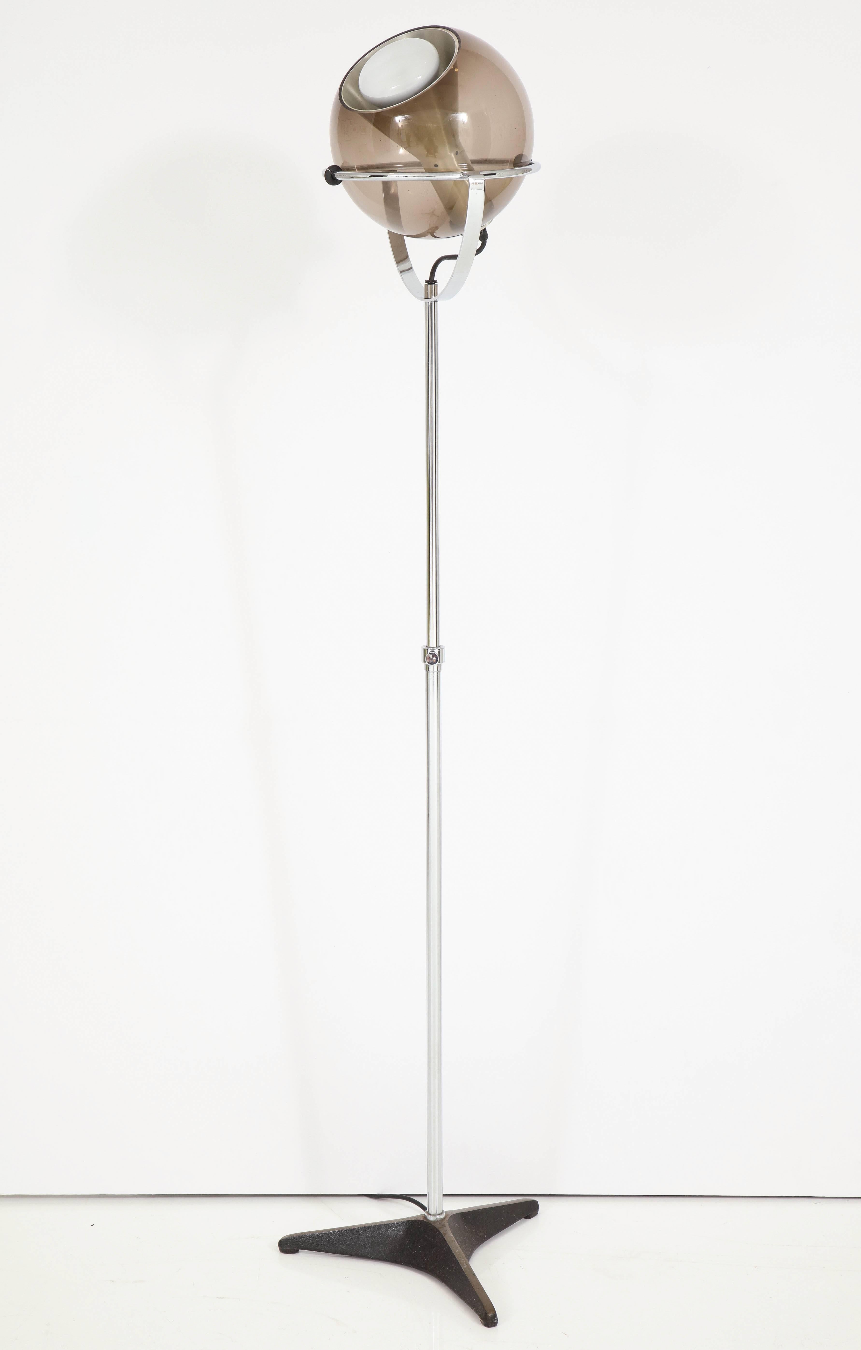 Chrome, mid-century modern floor lamp by RAAK, circa 1960. A great lamp to light up a painting.
