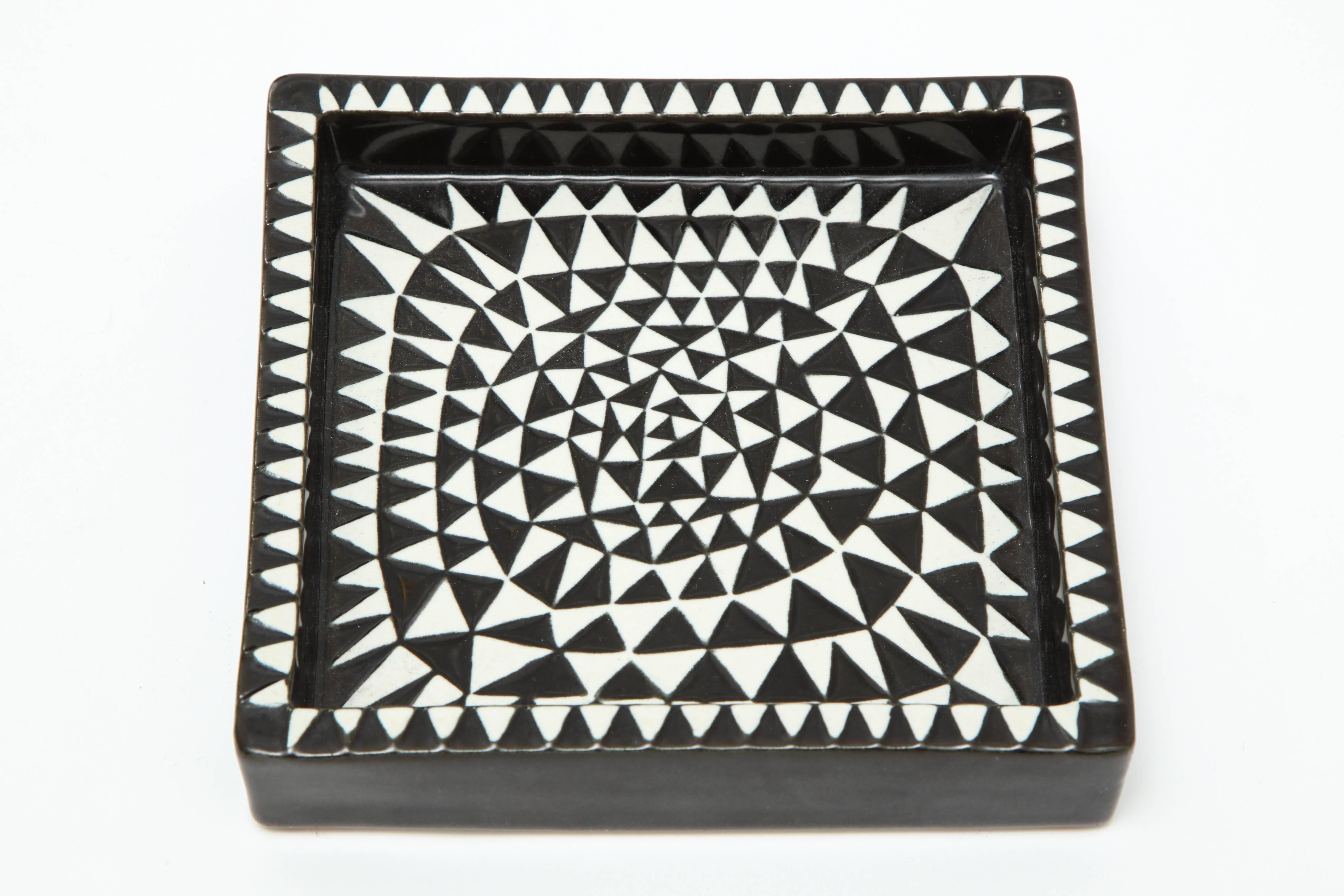 Hand-Crafted Ceramics by Stig Lindberg, Midcentury Scandinavian, Black and White, 