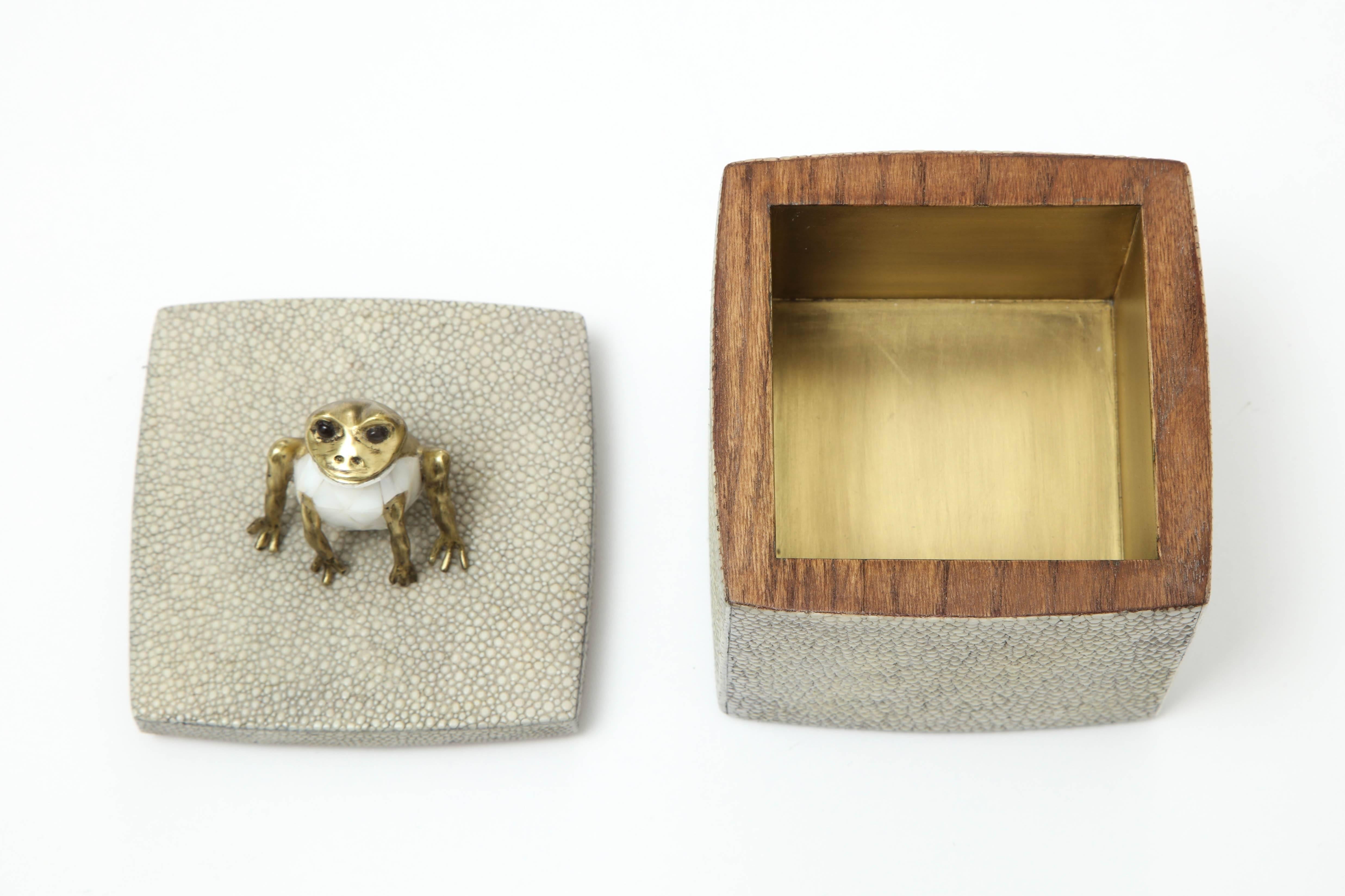 Philippine Shagreen Box with Decorative Frog 
