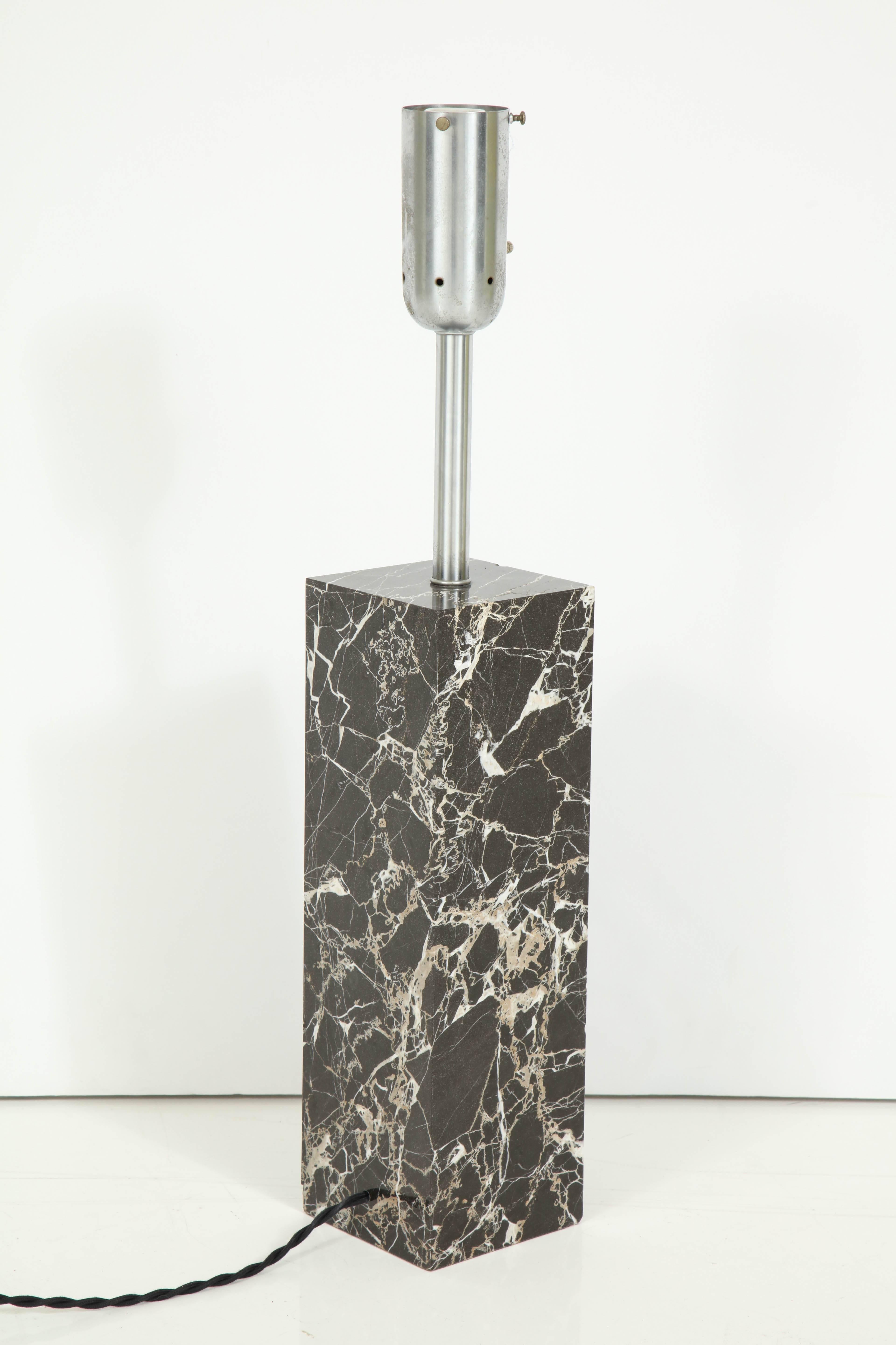 Large Marble Lamp by Nessen In Excellent Condition In Newburgh, NY