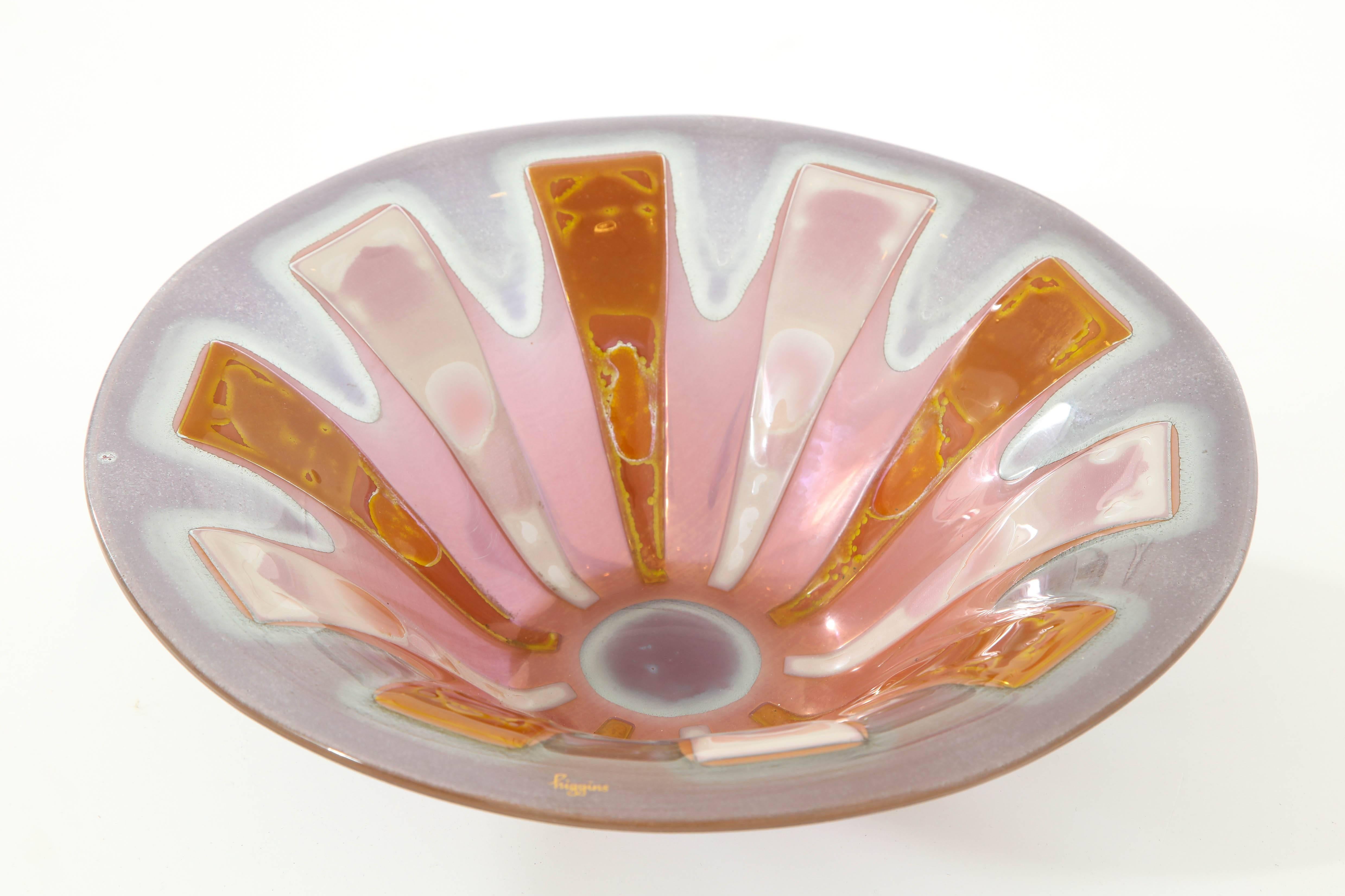 Decorative Art Glass Bowl by Michael and Frances Higgins 3