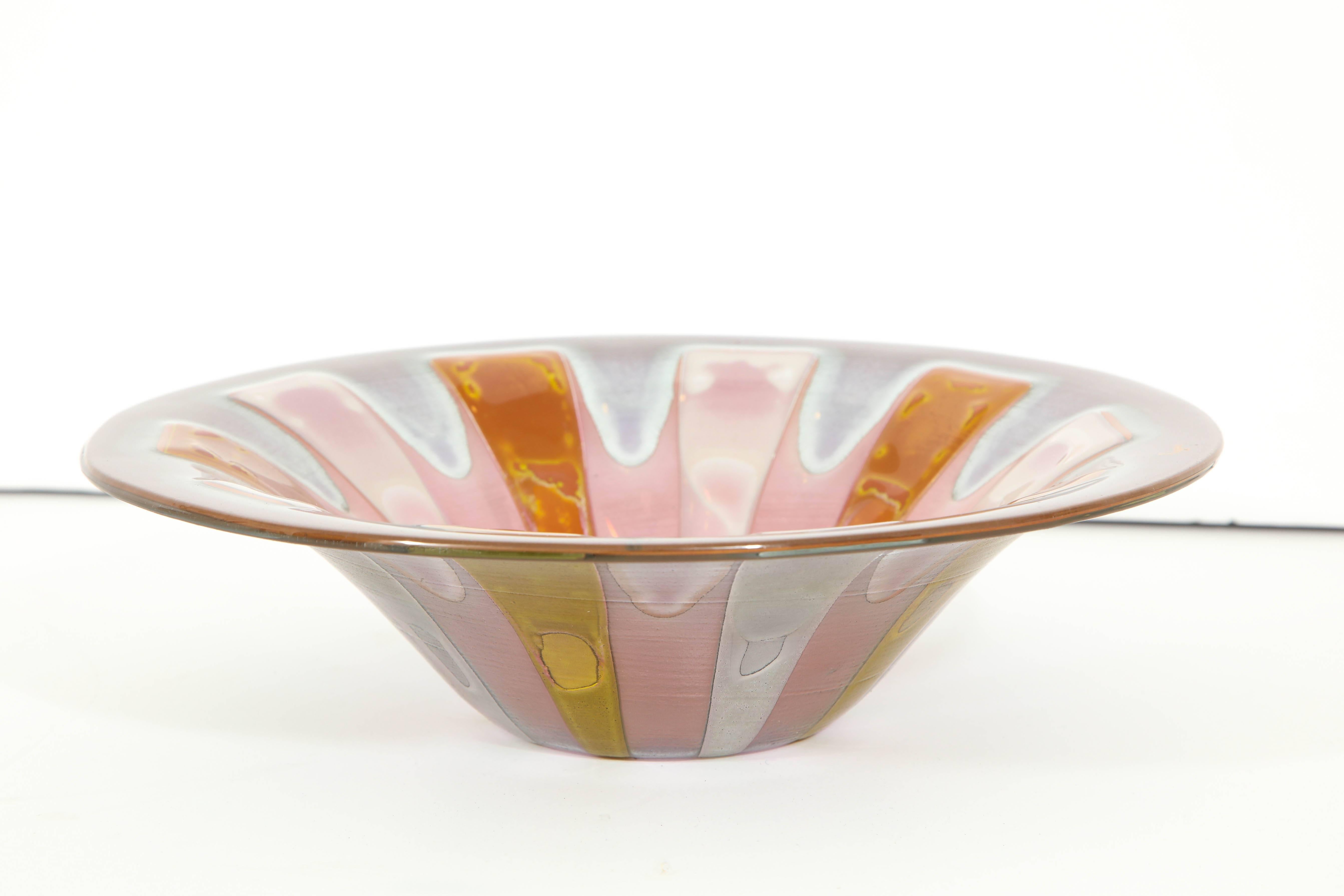 Decorative Art Glass Bowl by Michael and Frances Higgins 4