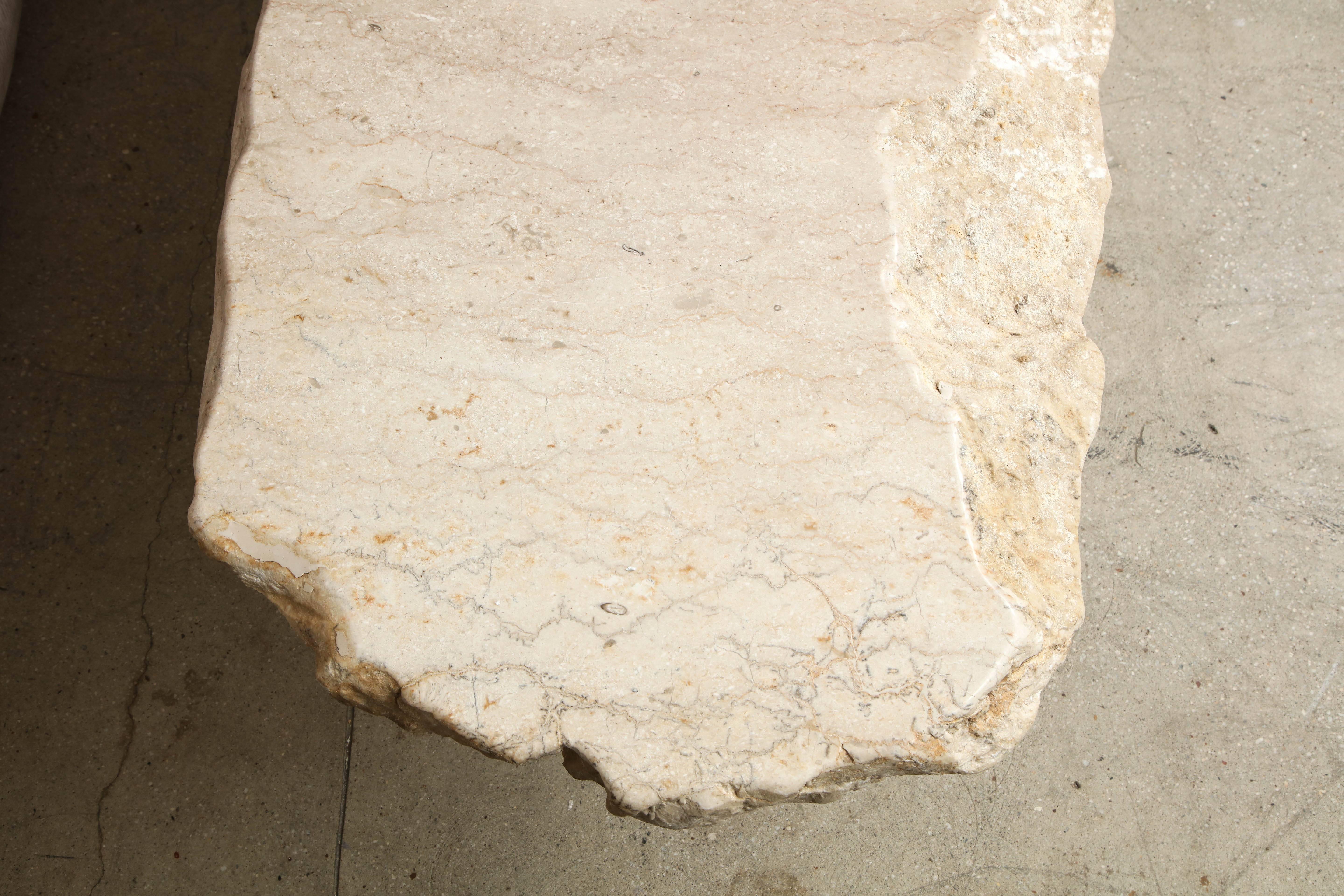 Large Free Form Travertine Coffee Table In Excellent Condition In New York, NY