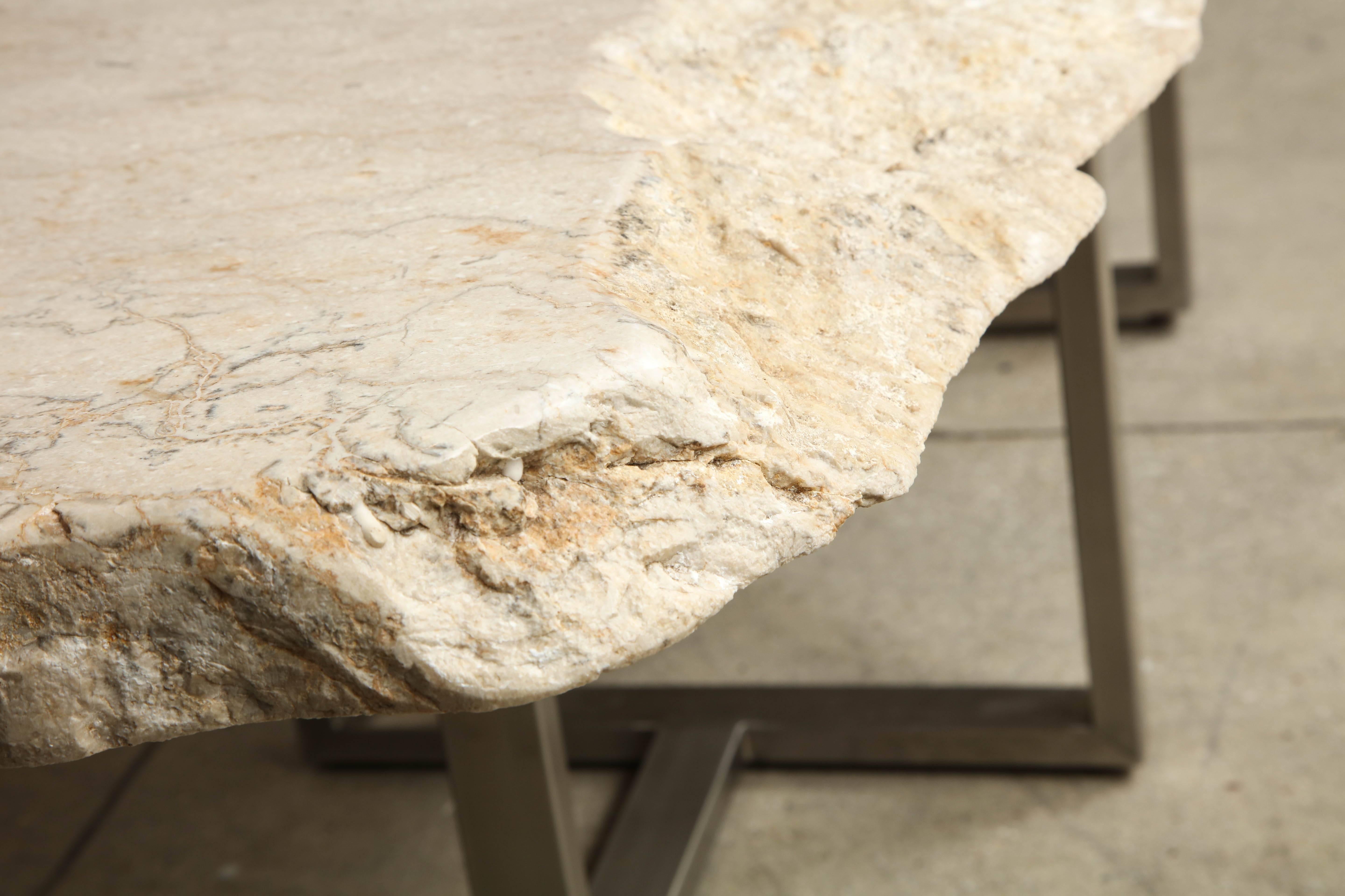Large Free Form Travertine Coffee Table 2