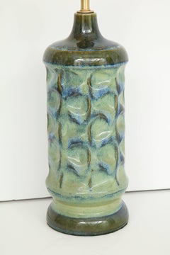 West German Seafoam Glazed Porcelain Lamps