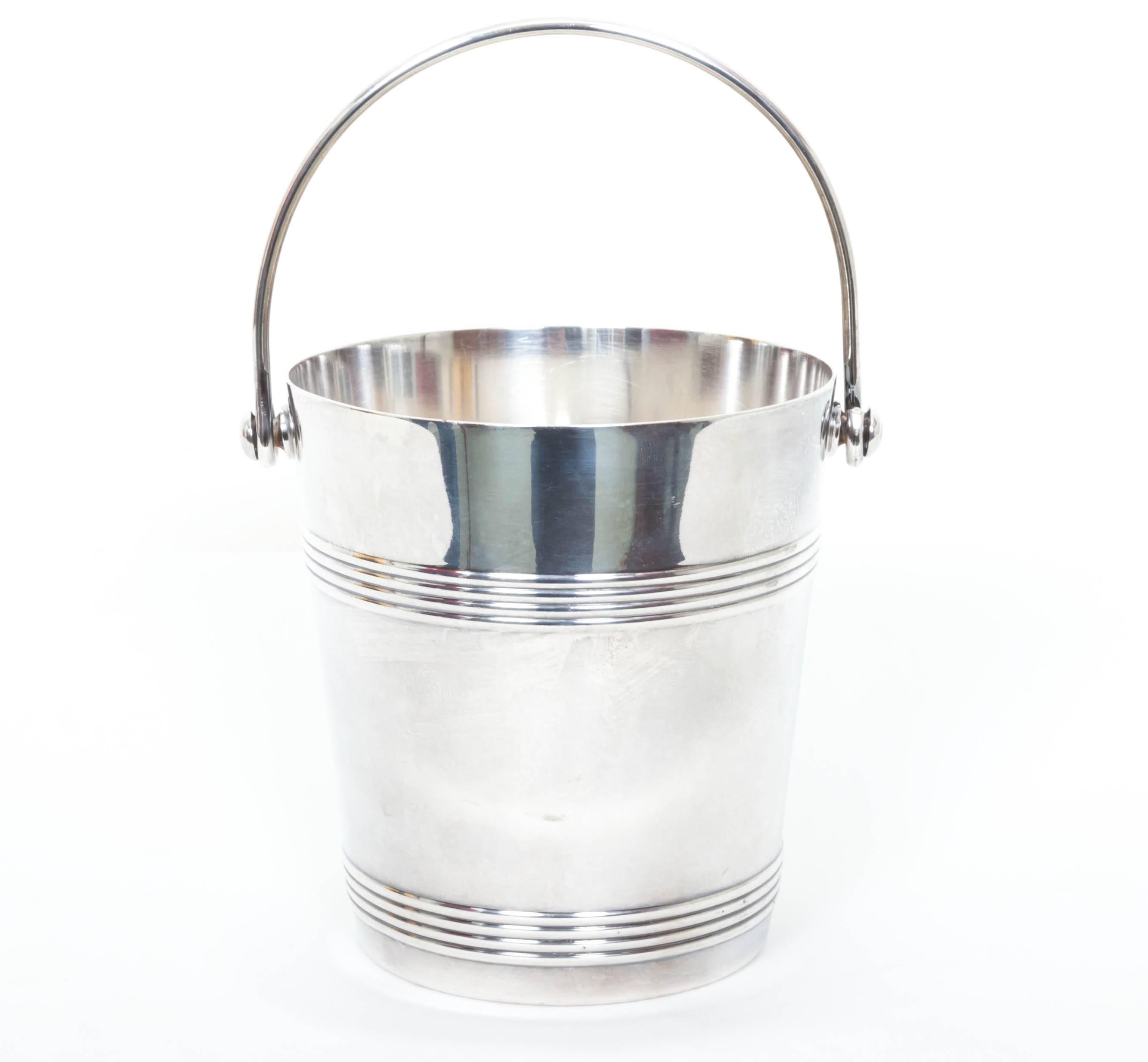 Beautiful French Christofle silver plate ice bucket with insert.