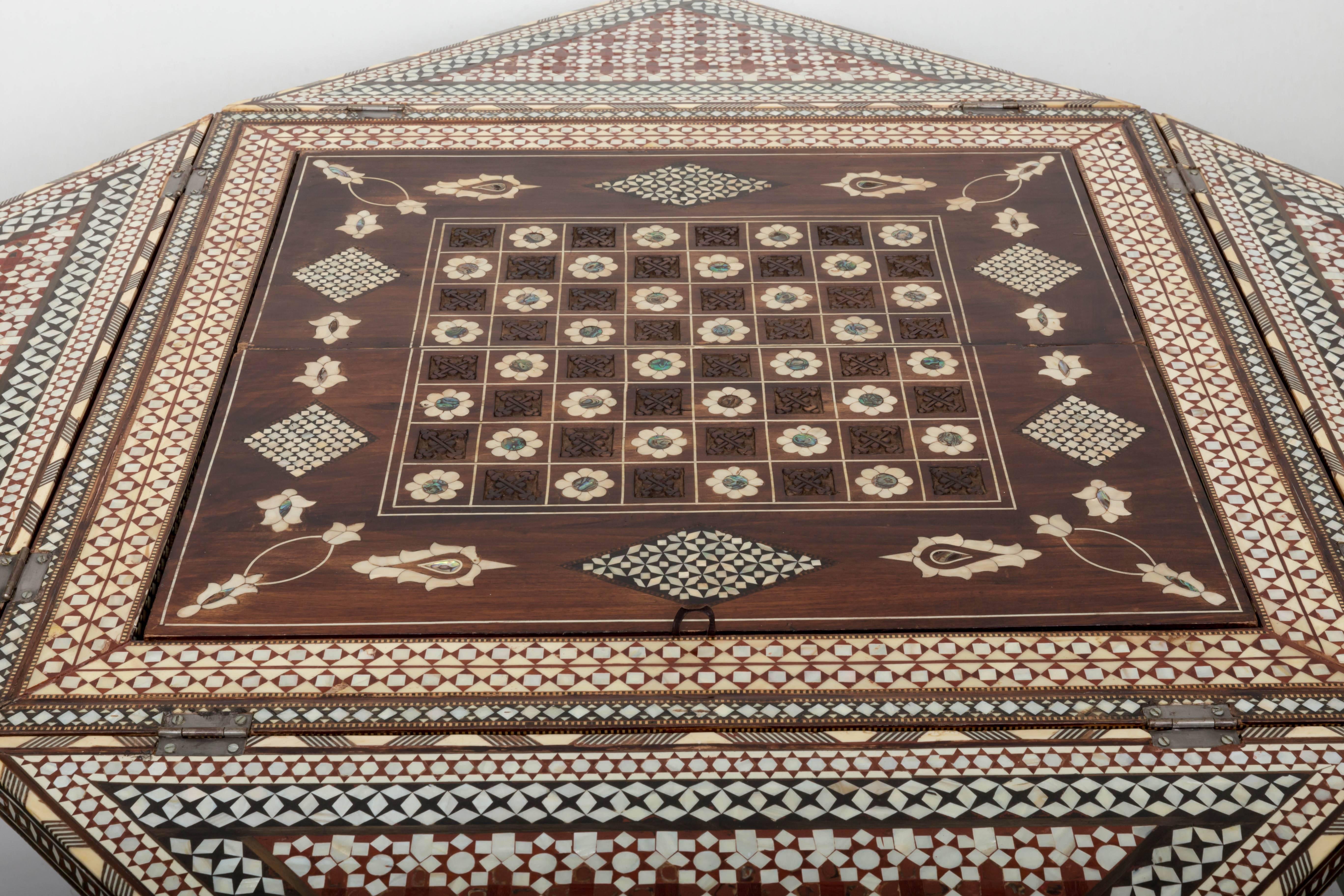 Moorish Style Inlaid Game Table 1