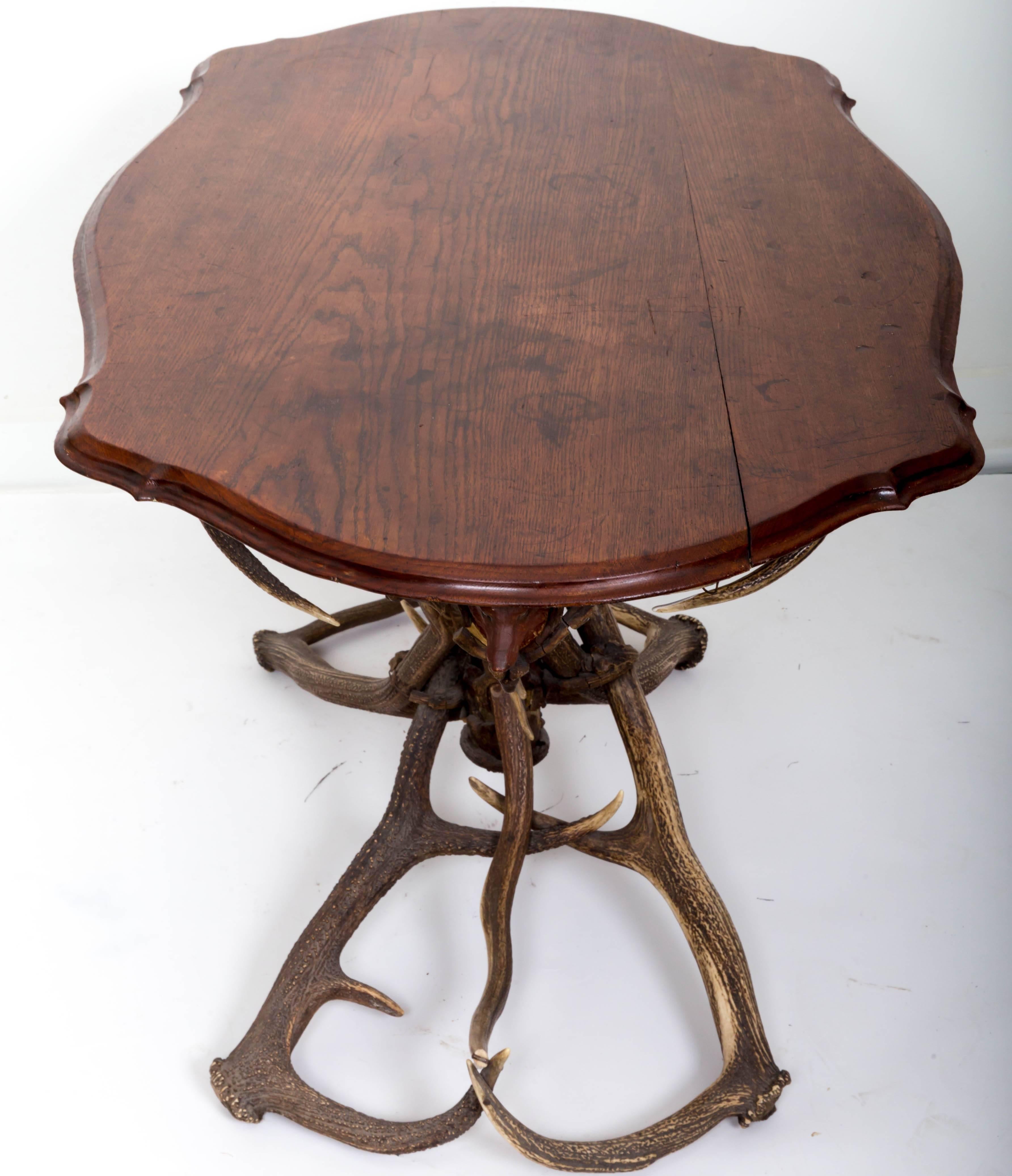 Horn French Antler Table with Shaped Top For Sale