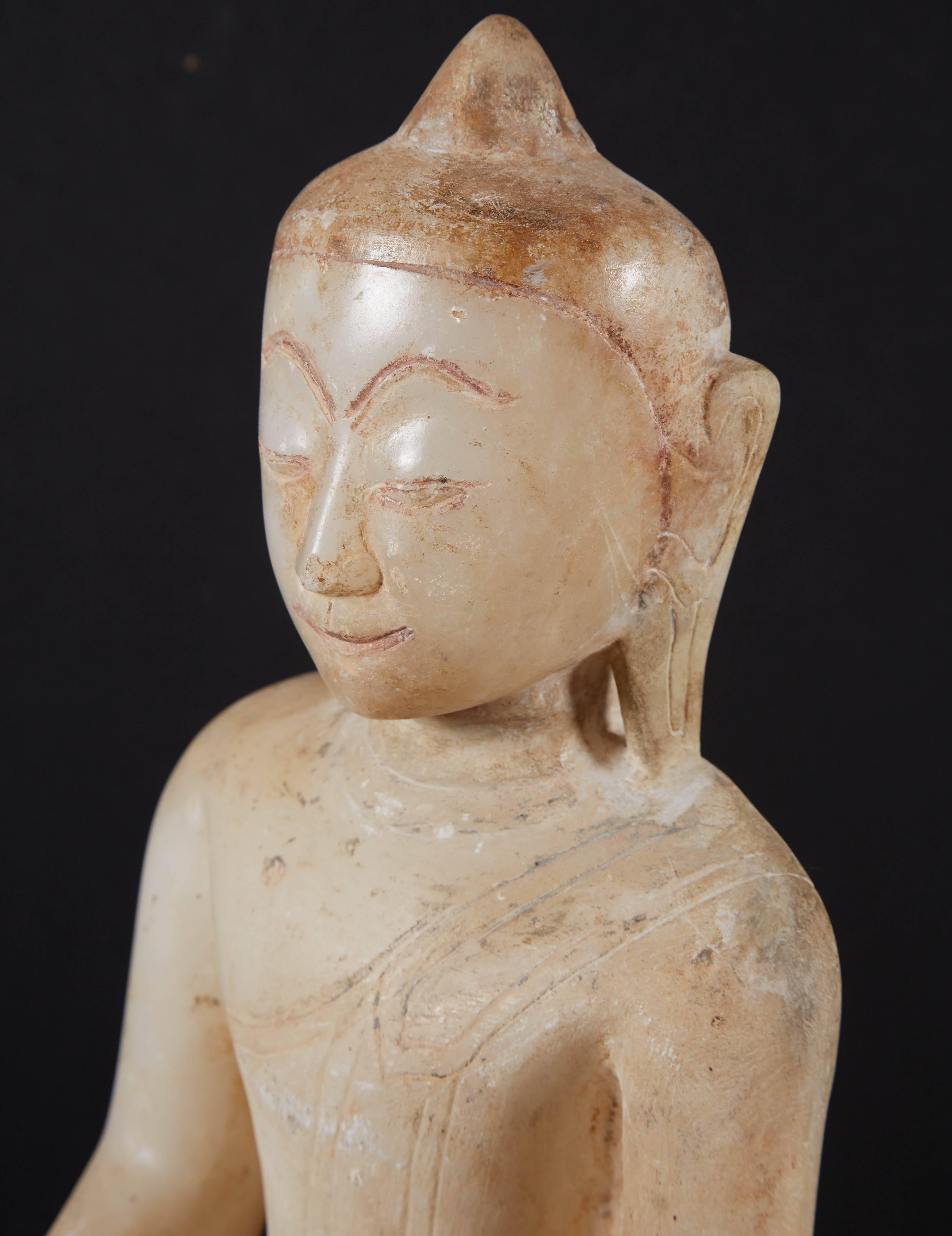 Burmese Alabaster Buddha, Early 19th Century 2