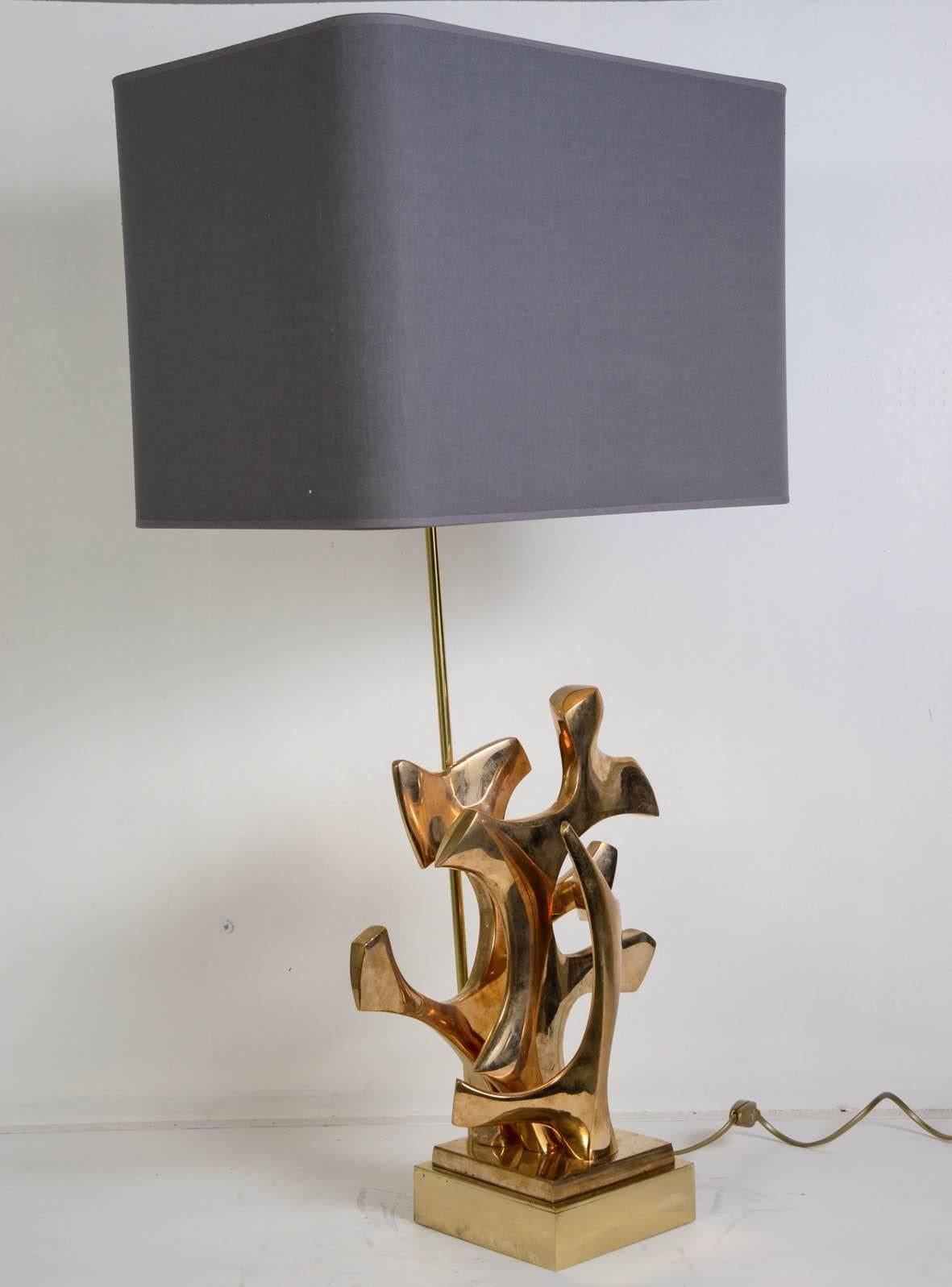 Late 20th Century Rare Pair of Lamps by Fred Brouard For Sale