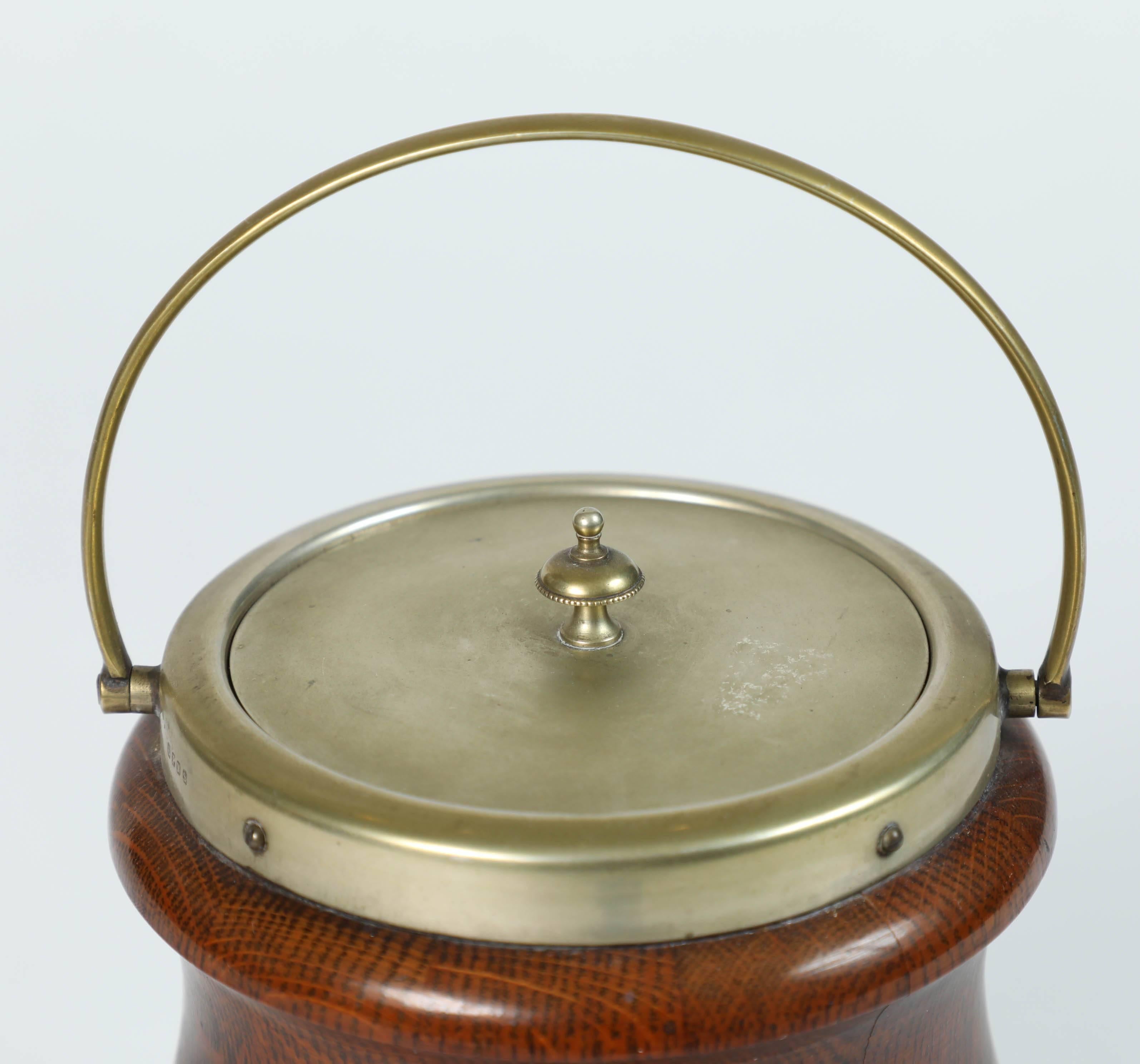 vintage wooden biscuit barrel