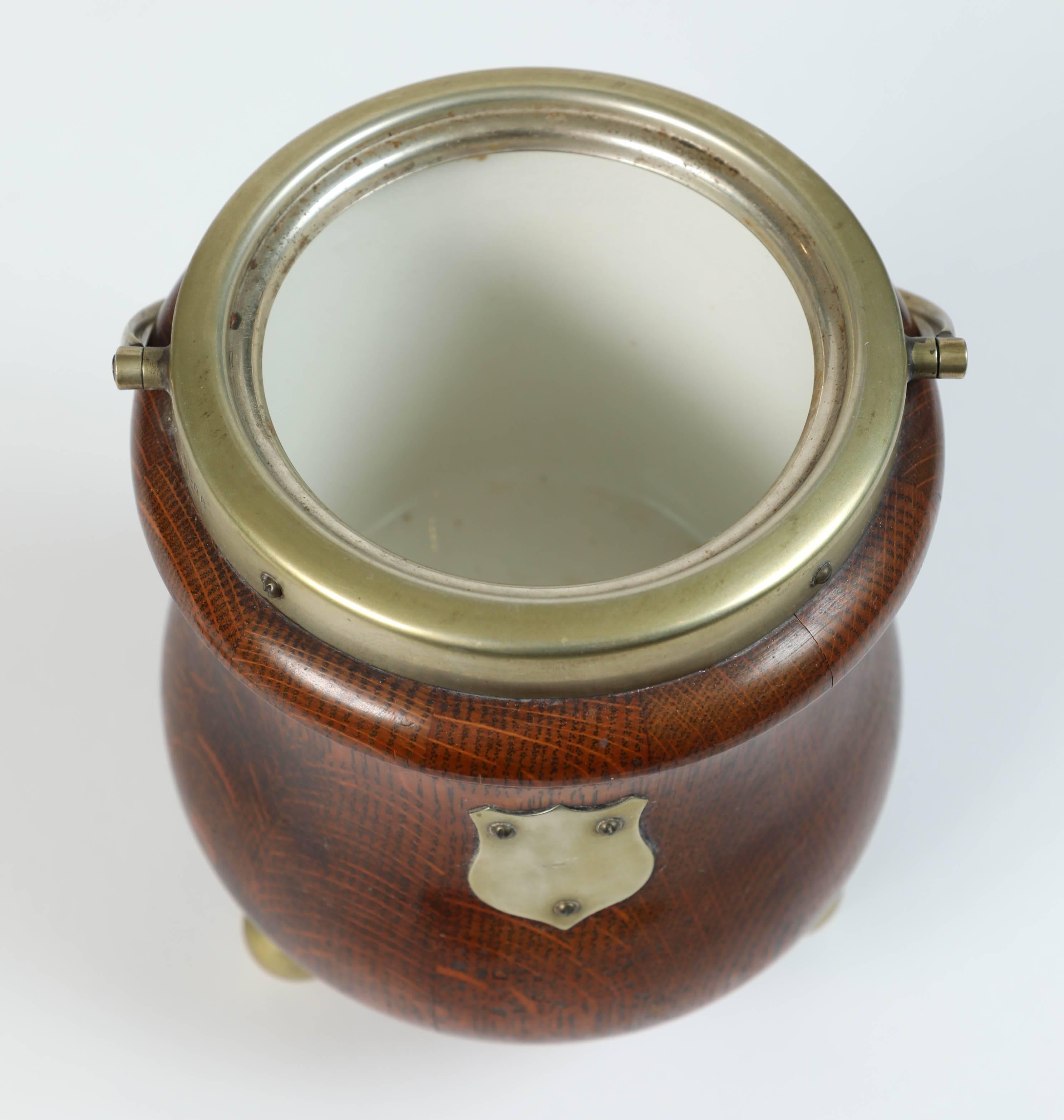 British Vintage English Wood Biscuit Barrel