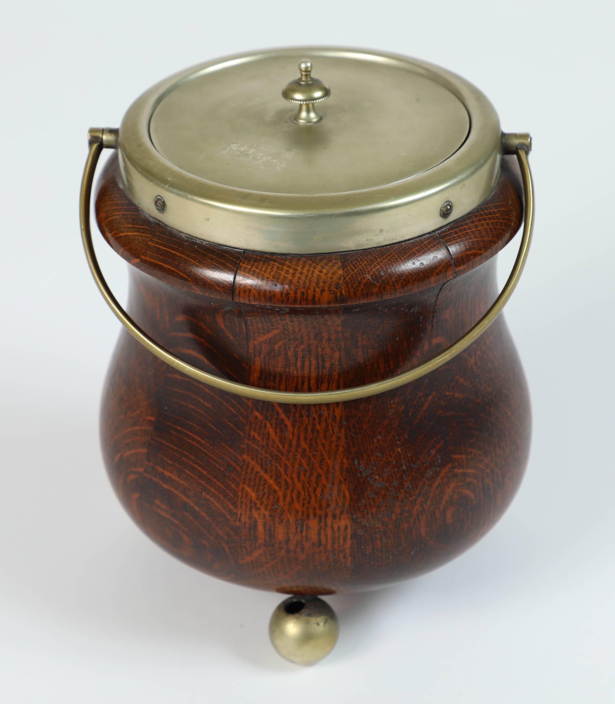 20th Century Vintage English Wood Biscuit Barrel