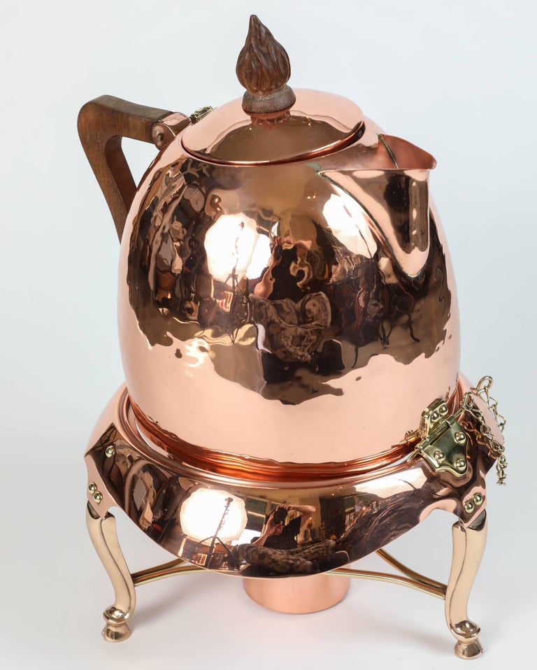 Vintage Copper and Brass Coffee Urn by J. C. Moore at 1stDibs