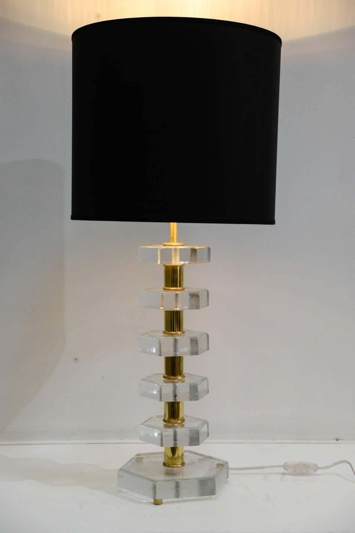 Lampenpaar im Stil von Jacques Adnet (Ende des 20. Jahrhunderts) im Angebot