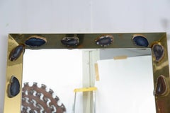 Specchio di agata unico nel suo genere nello stile di George Inness