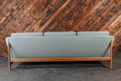 Mid Century Floating Walnut Base Sofa by DUX, Made in Sweden