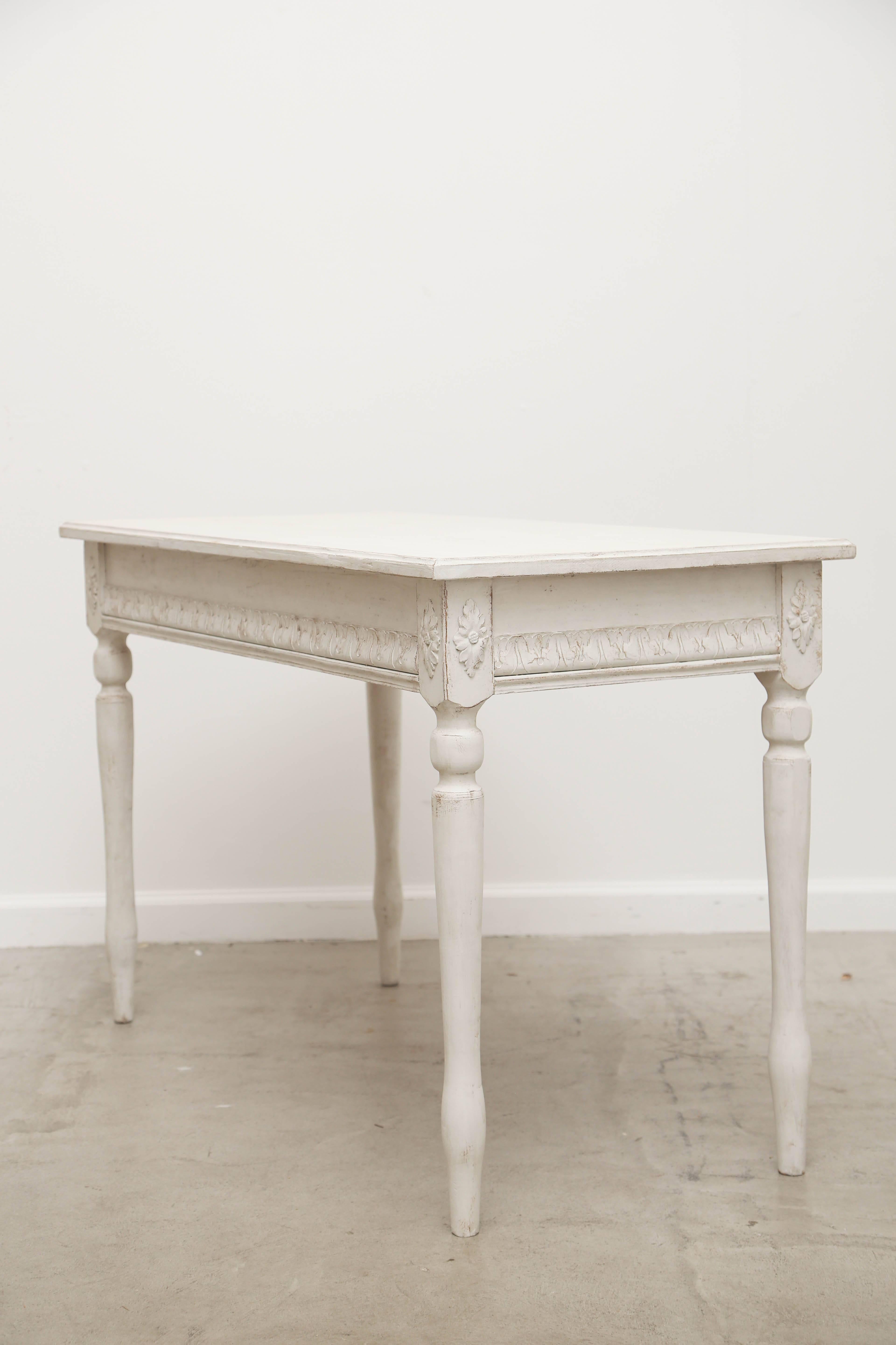 Wood Pair of Antique Swedish Painted Console Tables, Late 19th Century For Sale