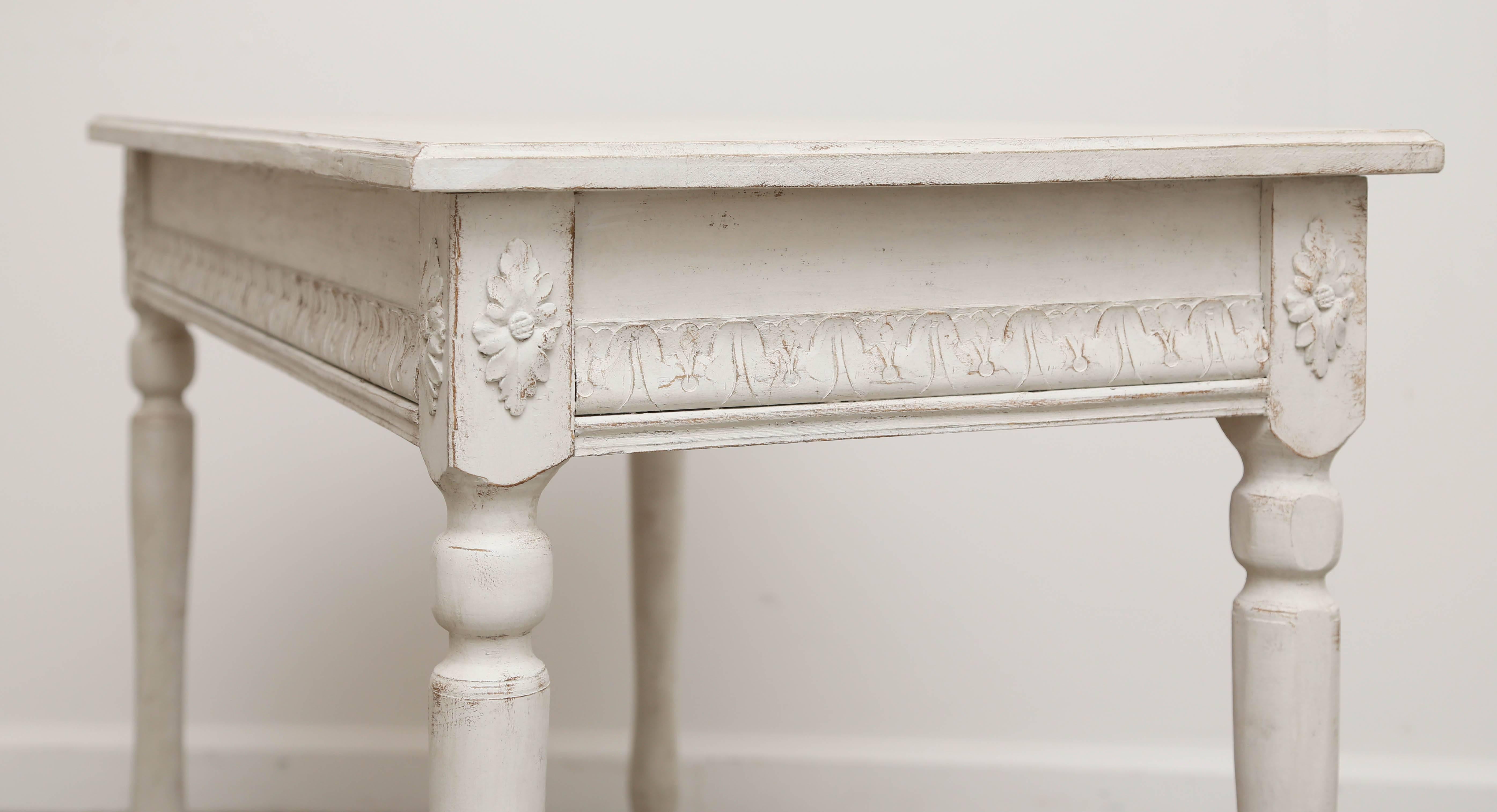 Pair of Antique Swedish Painted Console Tables, Late 19th Century For Sale 1