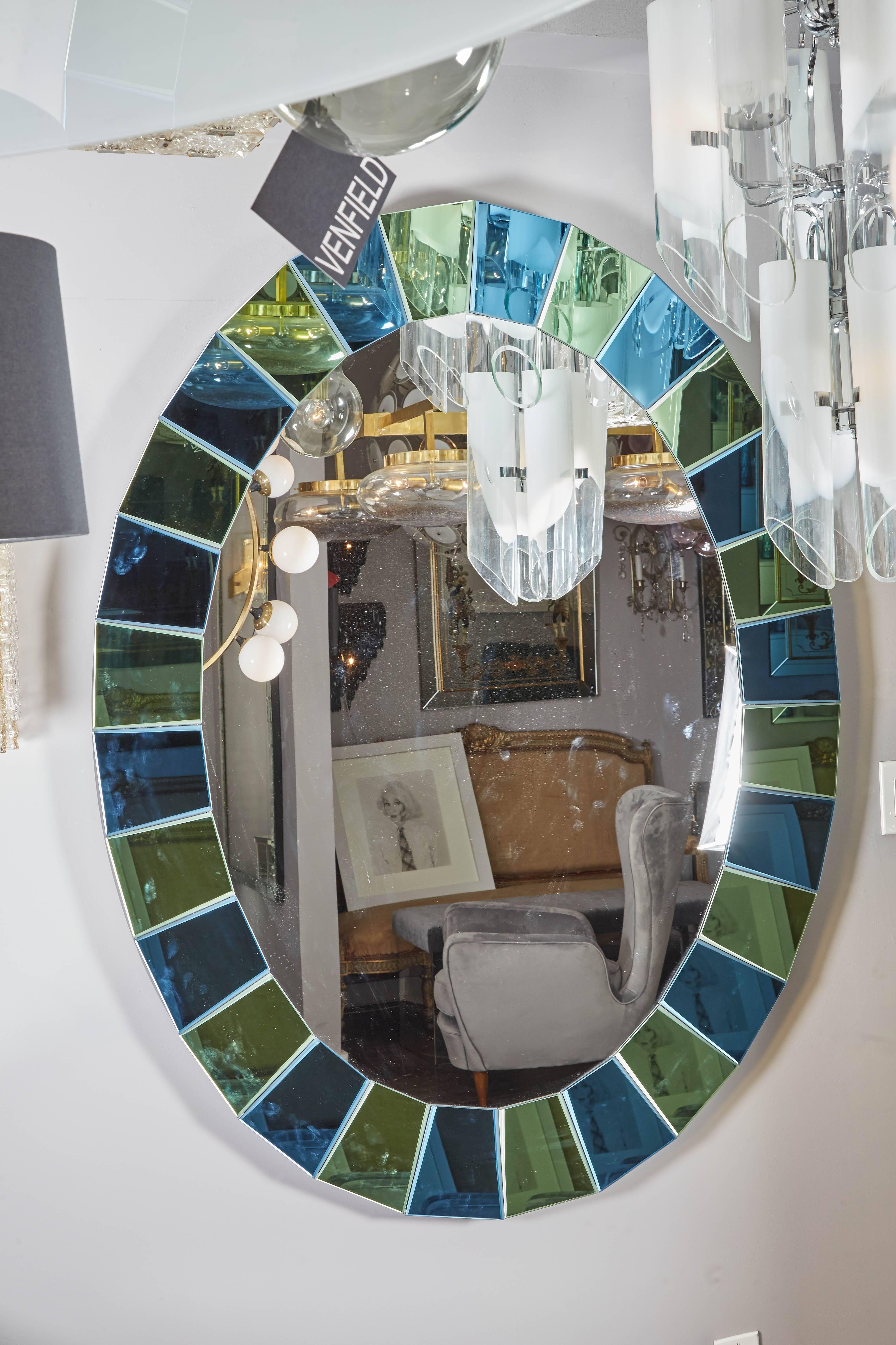 blue oval mirror