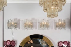 Pair of Vintage Kalmar Ice Glass Sconces