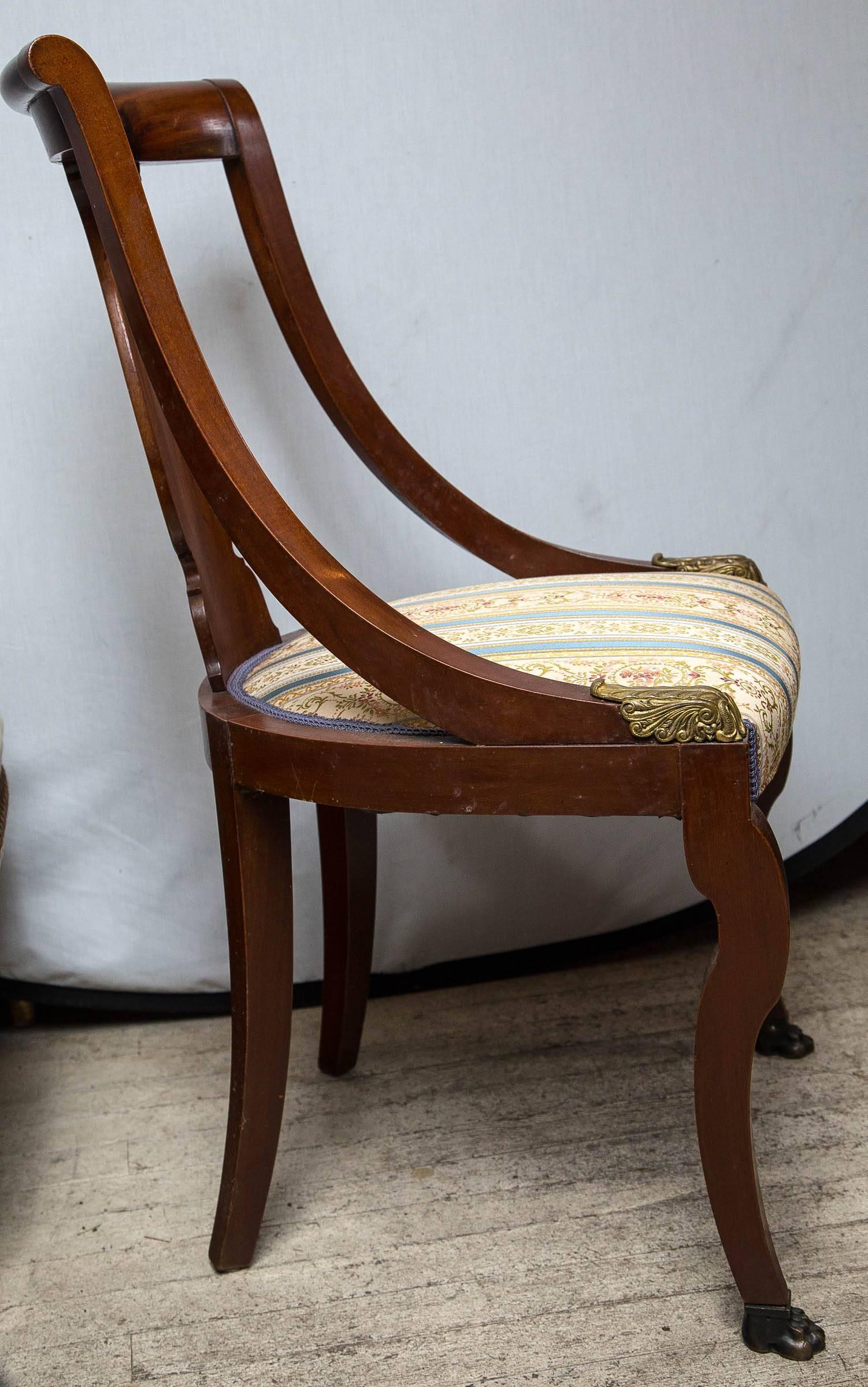 20th Century Set of Six French Empire Style Dining Chairs
