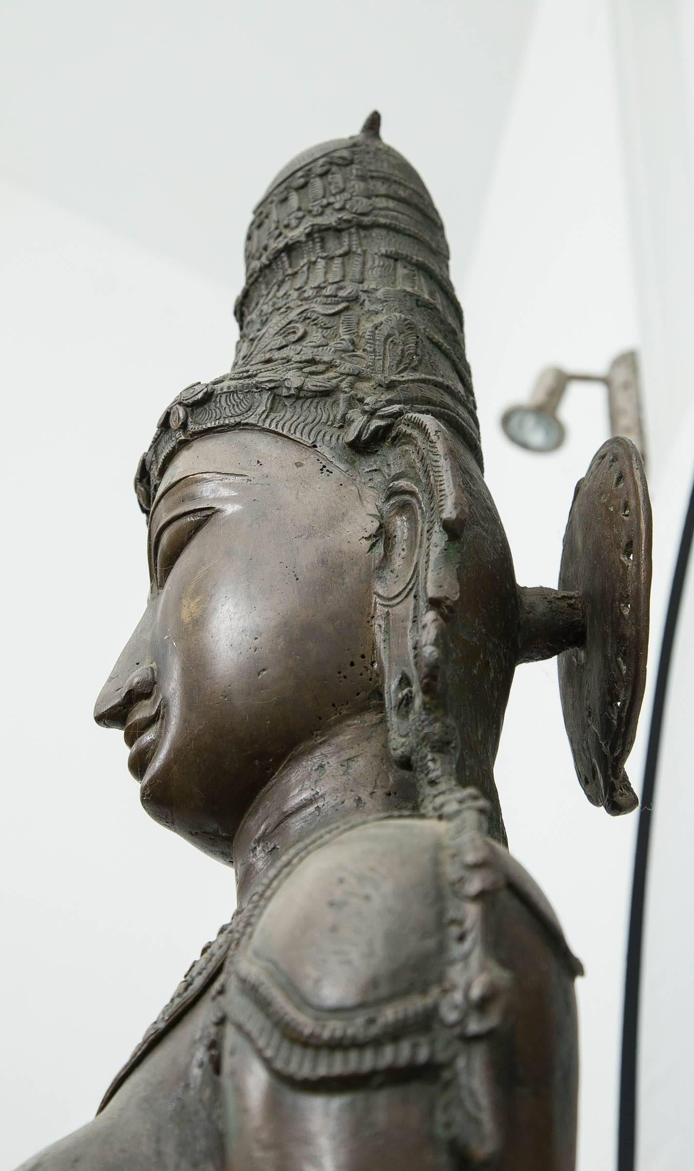 Large 20th Century Decorative  Bronze Standing  Figure of Sri-Lakshmi 3