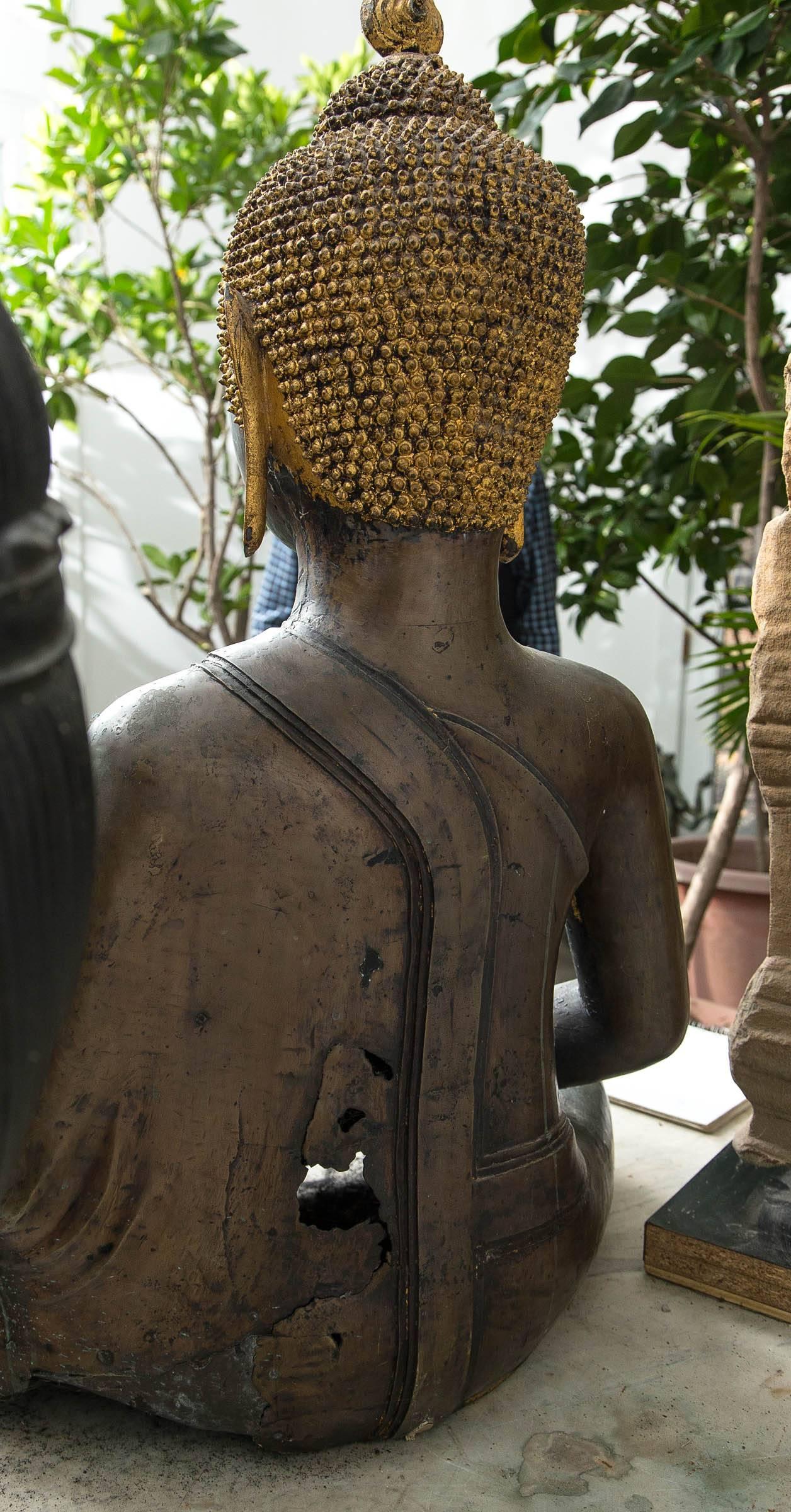 Thai Bronze Seated Buddha For Sale 5
