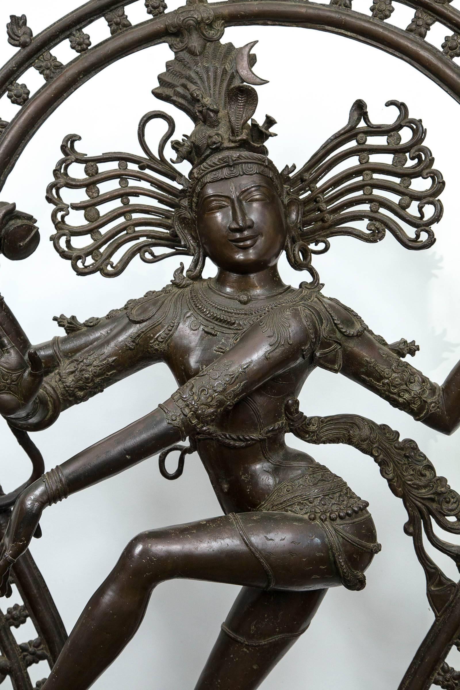 Indian 20th Century Decorative Bronze Figure of the Dancing Shiva