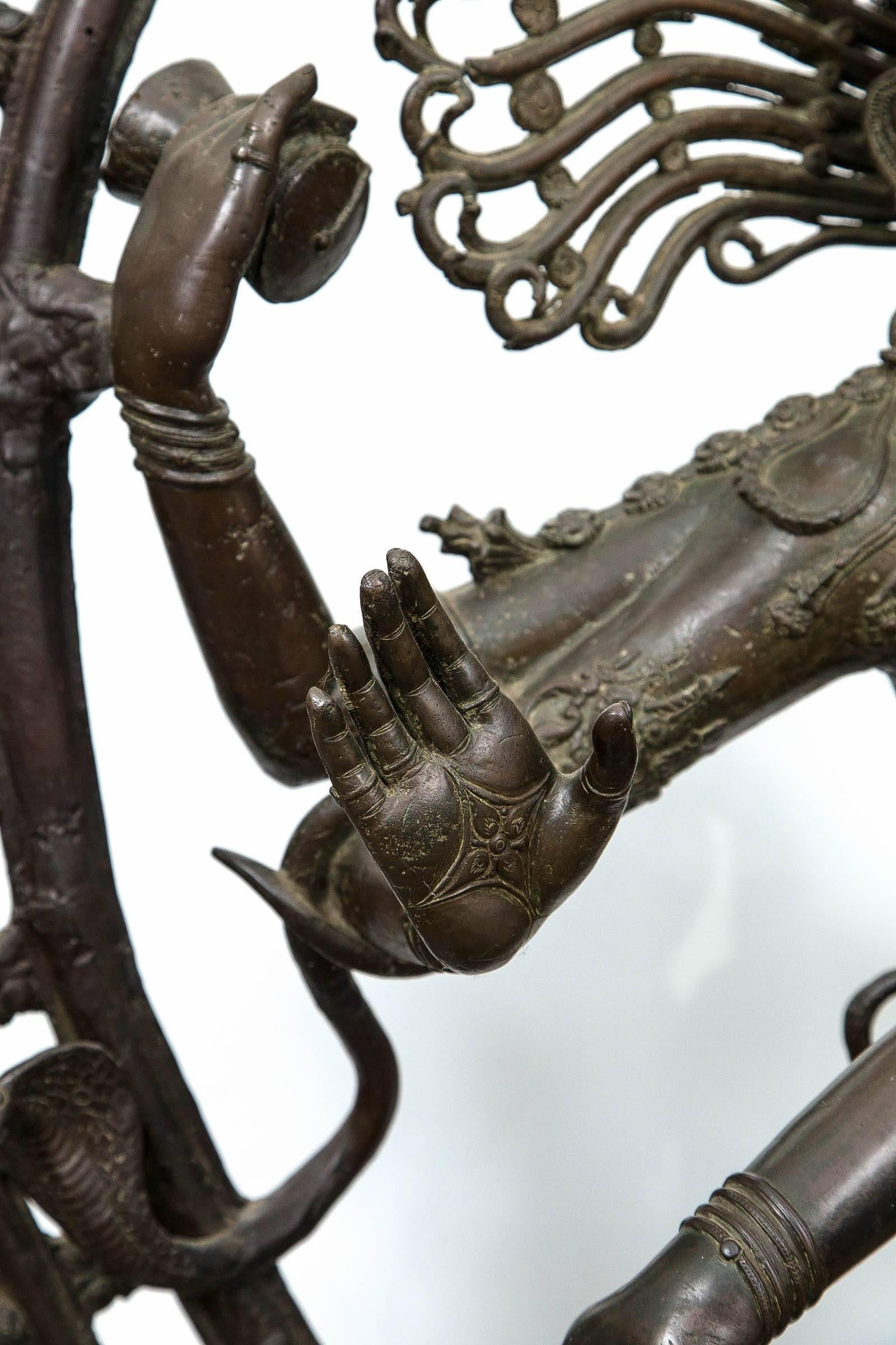 20th Century Decorative Bronze Figure of the Dancing Shiva 1