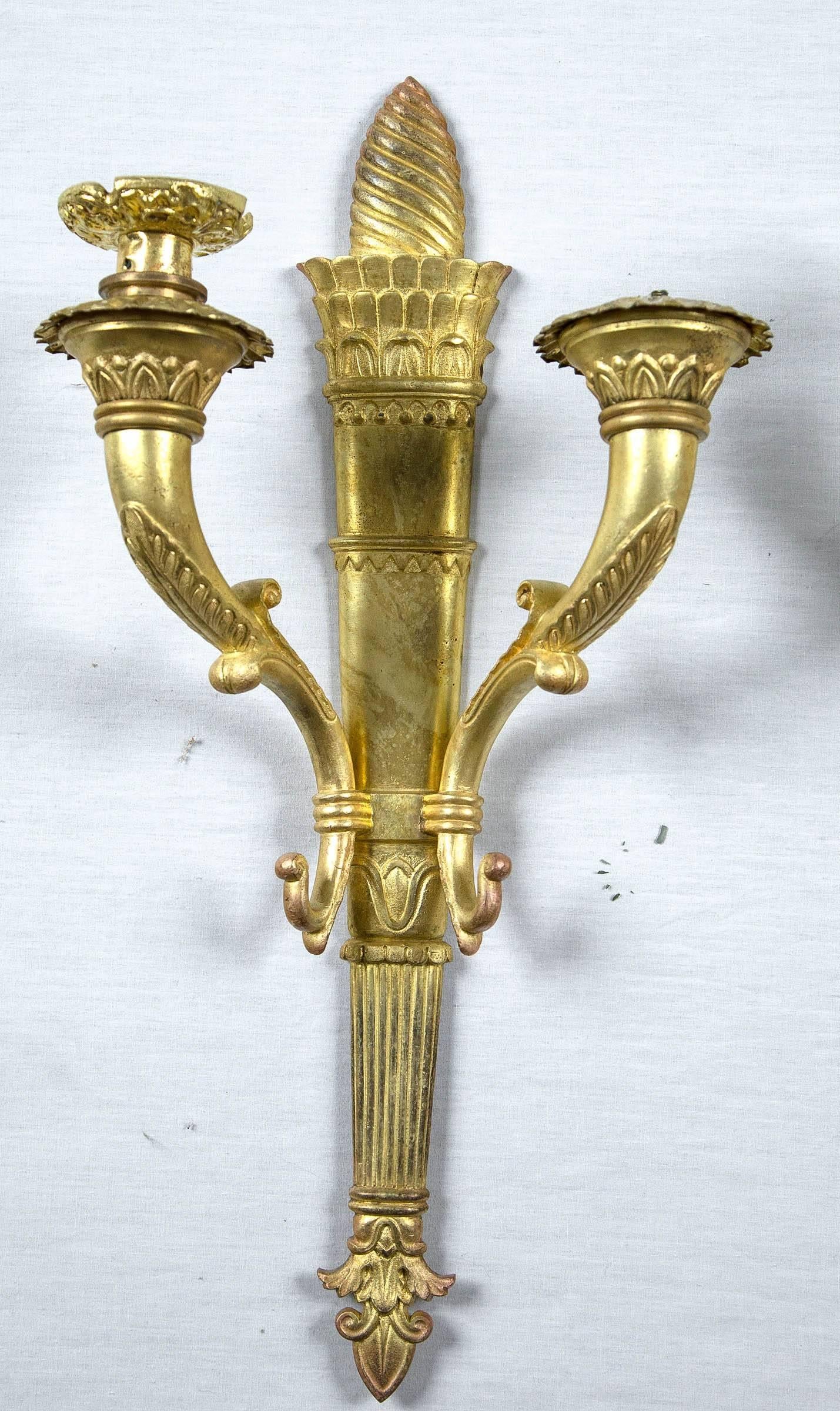 Early 20th Century Pair of circa 1920 French Empire Sconces For Sale