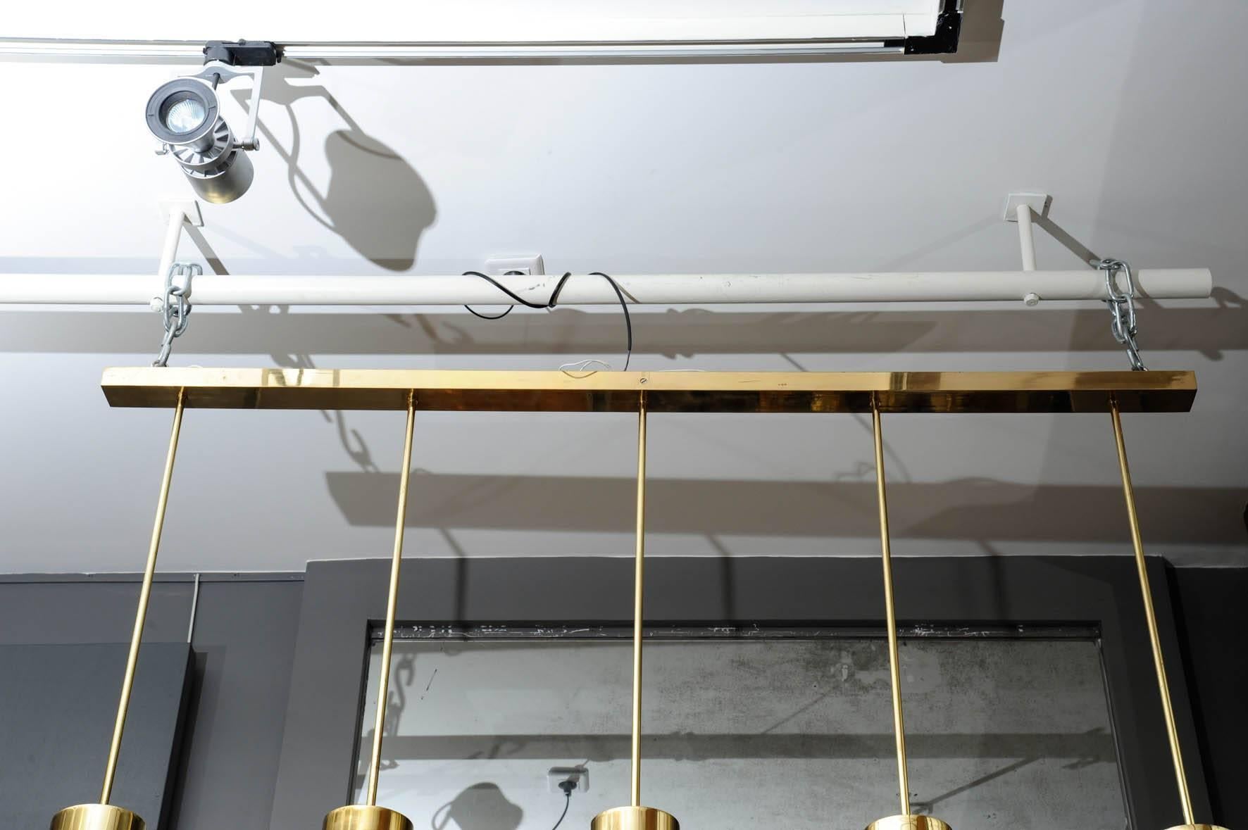 Brass and Glass Pendant by Leucos In Good Condition In Saint-Ouen, IDF