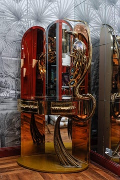 Brass Dressing Table Signed by Richard Faure