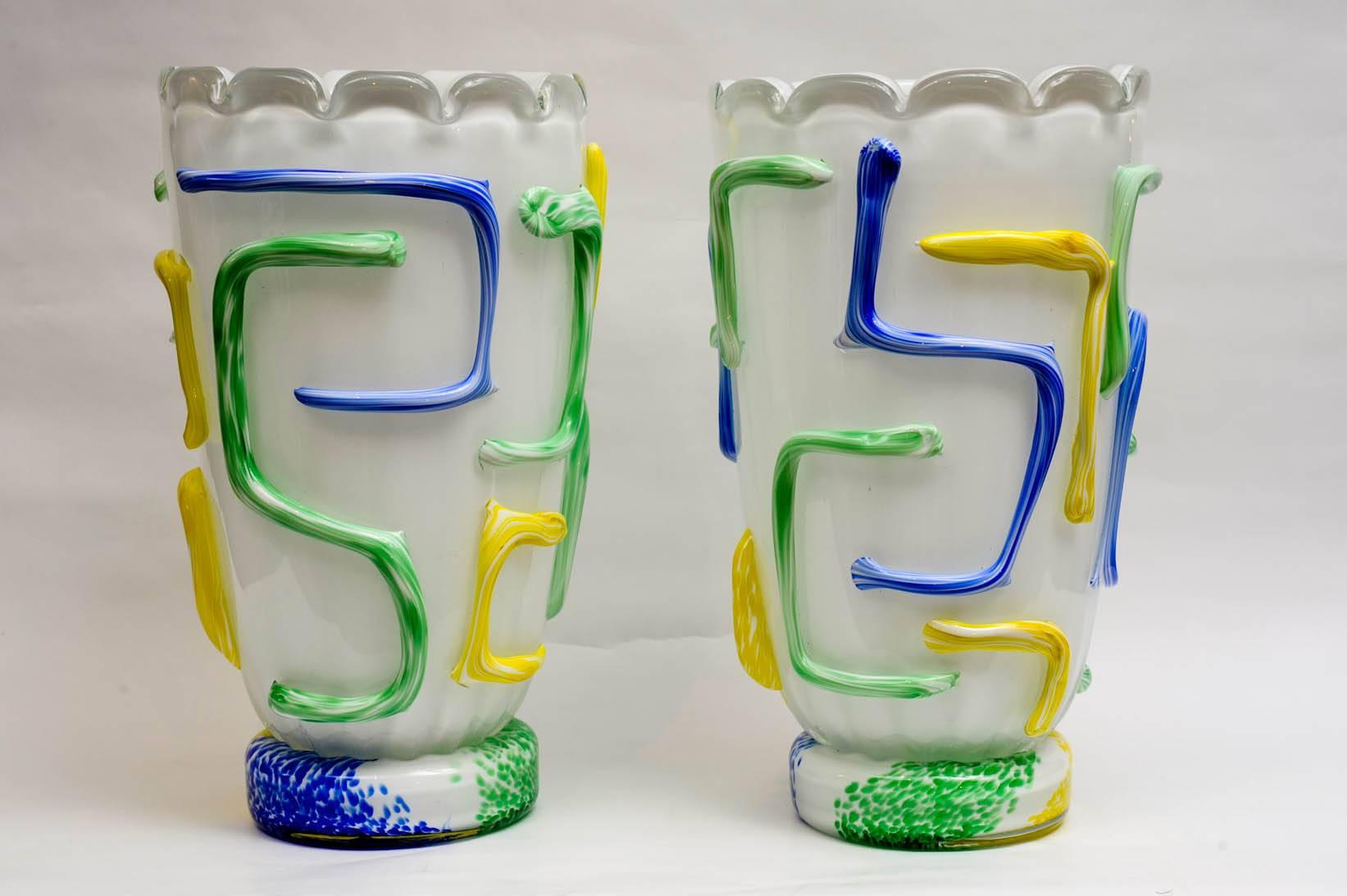 Pair of Vases in Murano Glass 2
